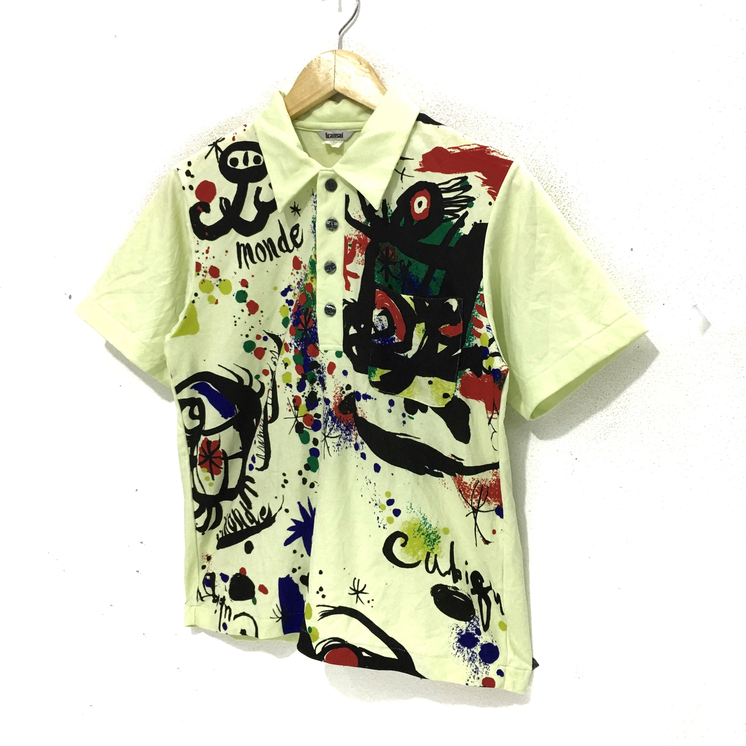 Kansai Yamamoto KANSAI YAMAMOTO Collar Tee Japanese Designer Shirt Size US M / EU 48-50 / 2 - 4 Thumbnail