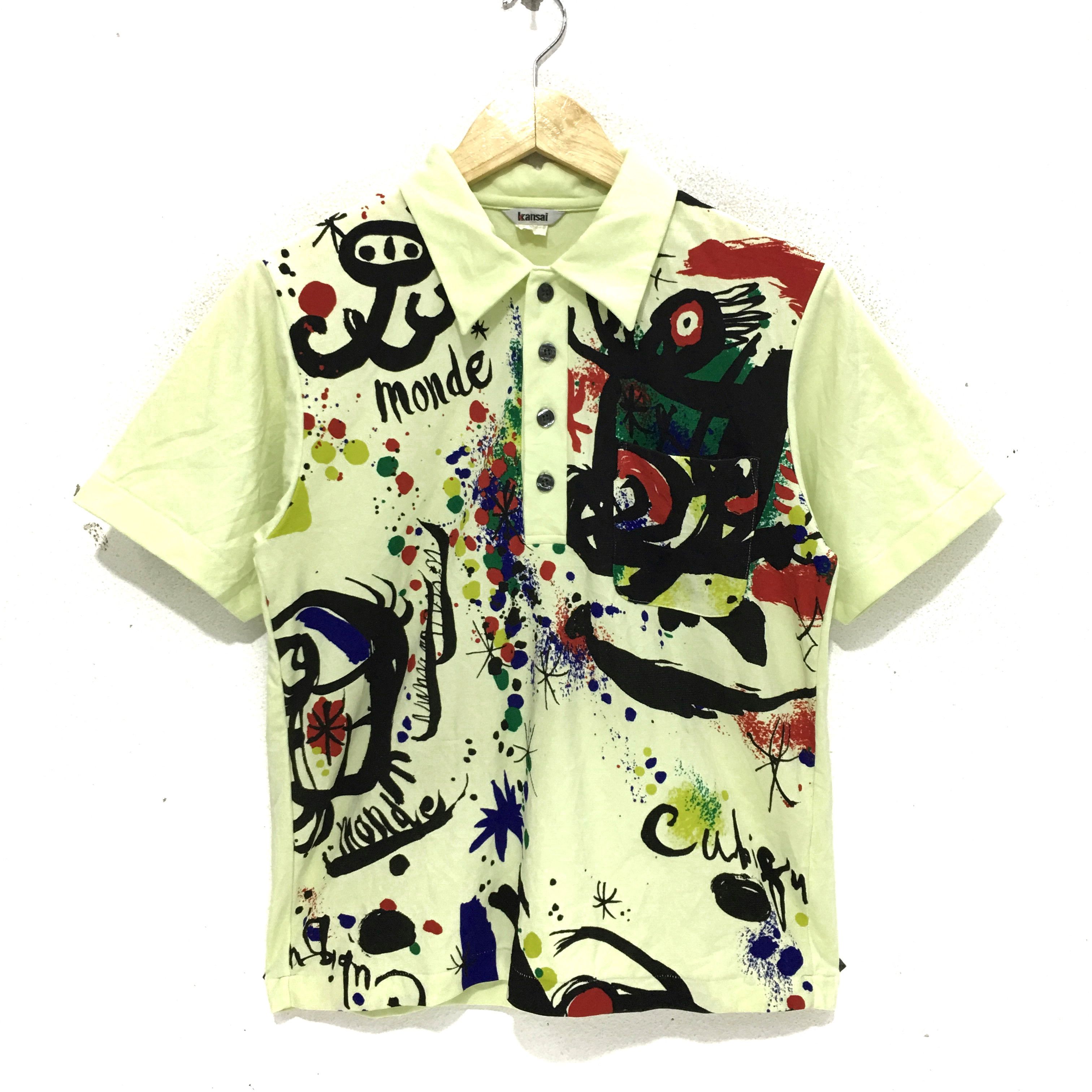 Kansai Yamamoto KANSAI YAMAMOTO Collar Tee Japanese Designer Shirt Size US M / EU 48-50 / 2 - 1 Thumbnail