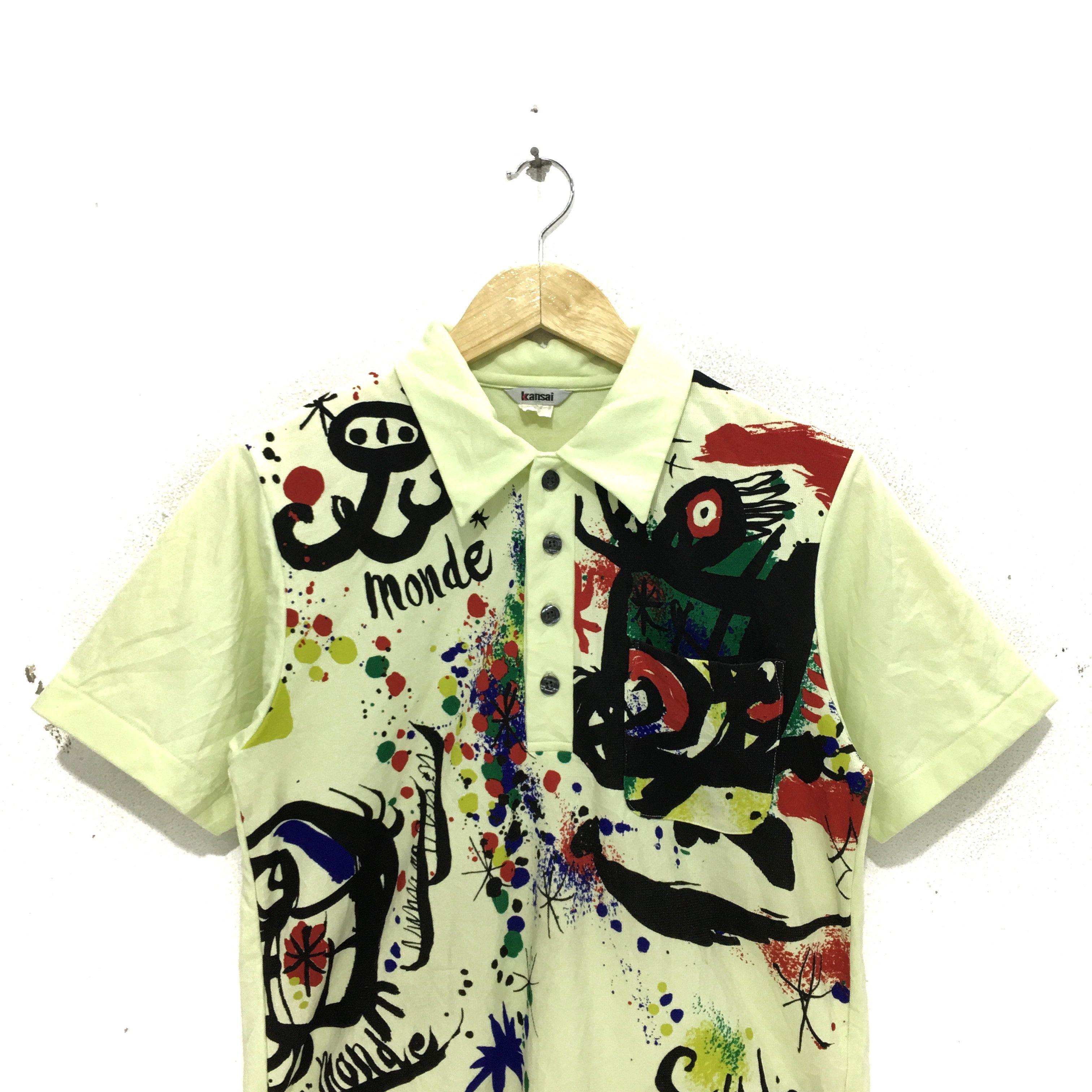 Kansai Yamamoto KANSAI YAMAMOTO Collar Tee Japanese Designer Shirt Size US M / EU 48-50 / 2 - 2 Thumbnail
