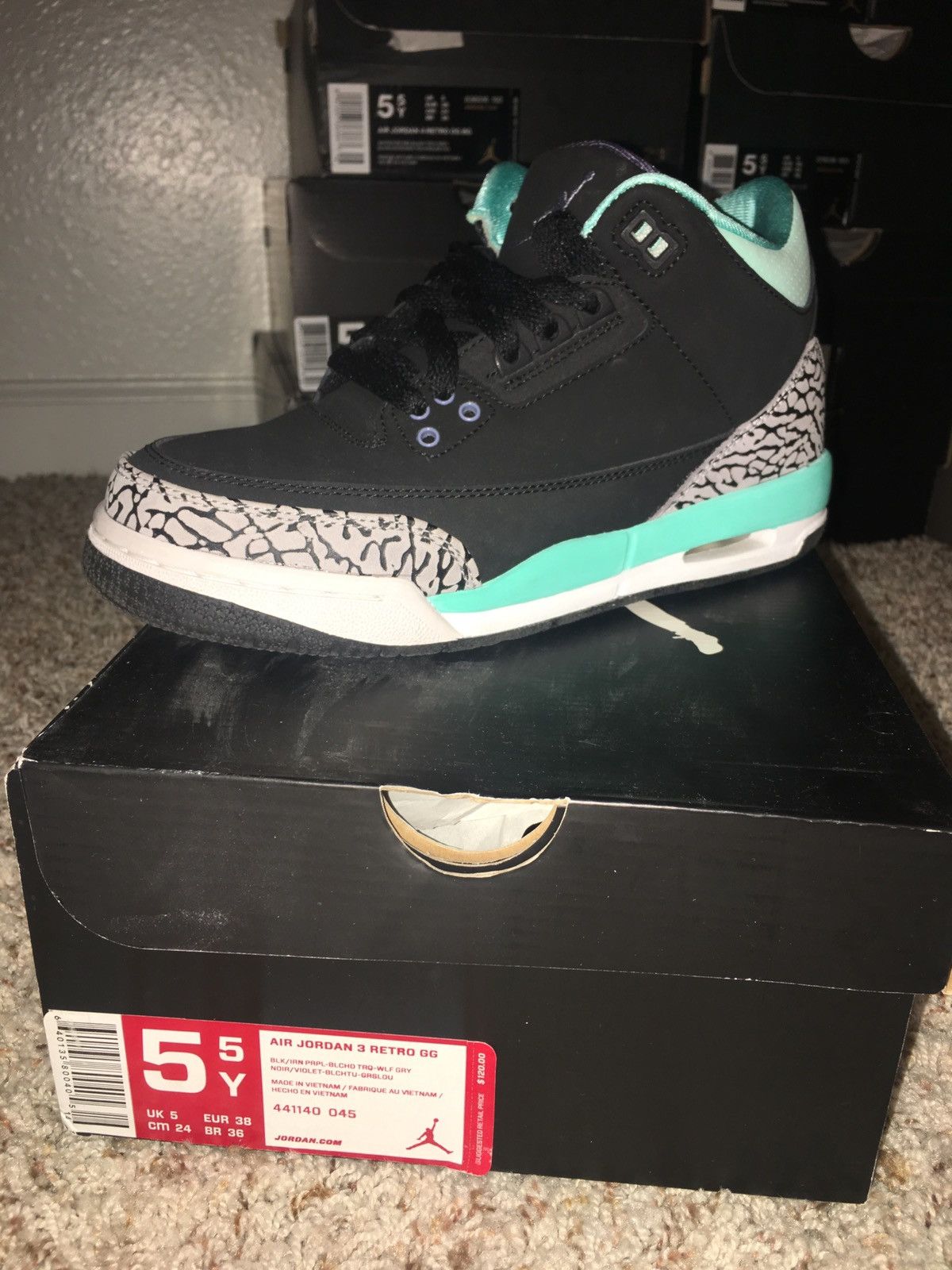 jordan 3 mint green