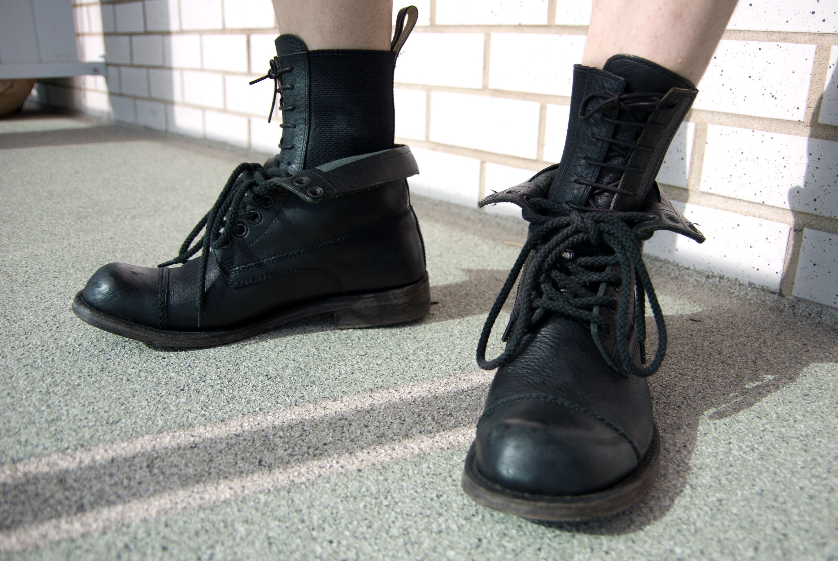 NUMBER (N)INE 08SS BIRDS期 leather boots Number (N)ine Double Layer Boots - SS08 