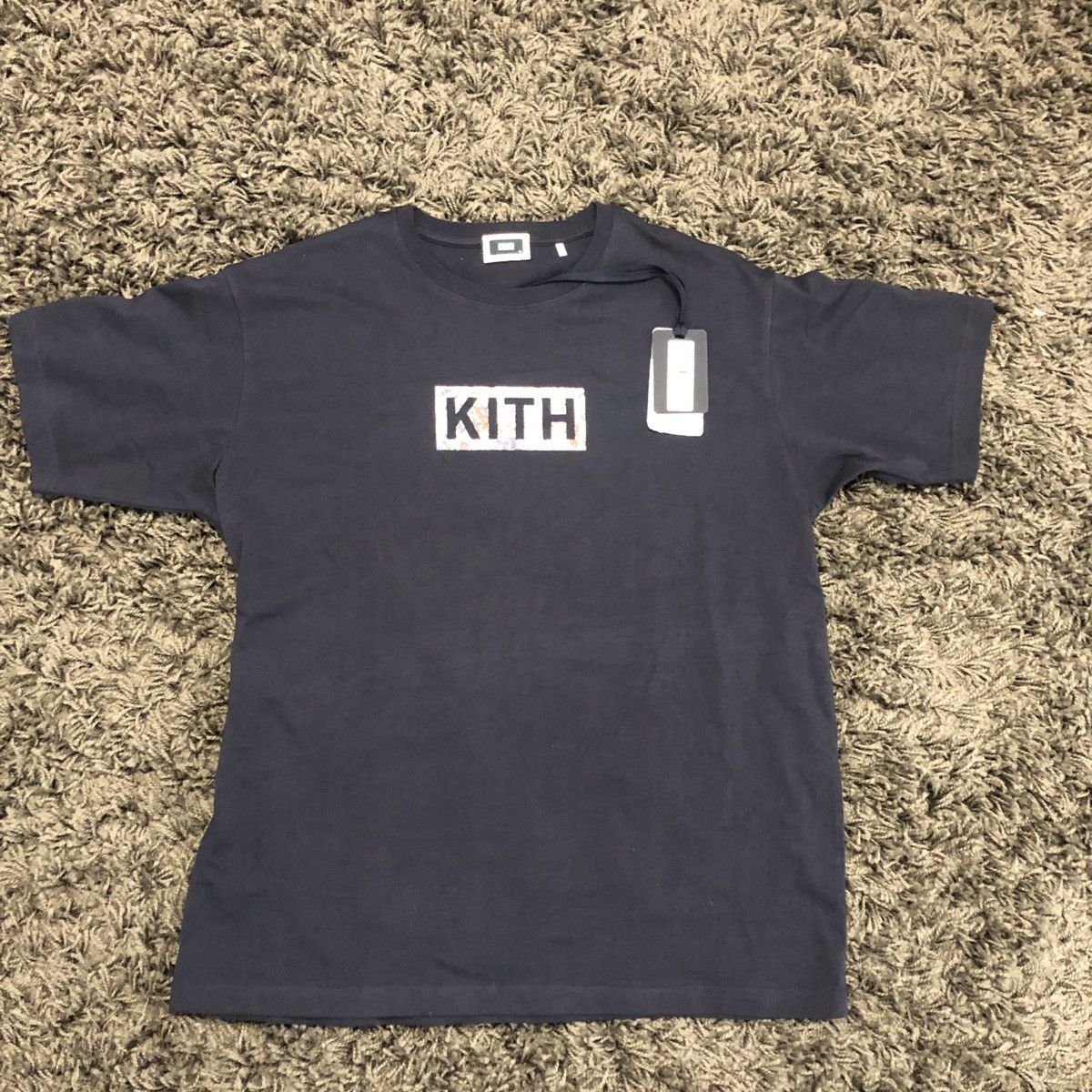 Kith Kith Floral Box Logo Tee Navy | Grailed 