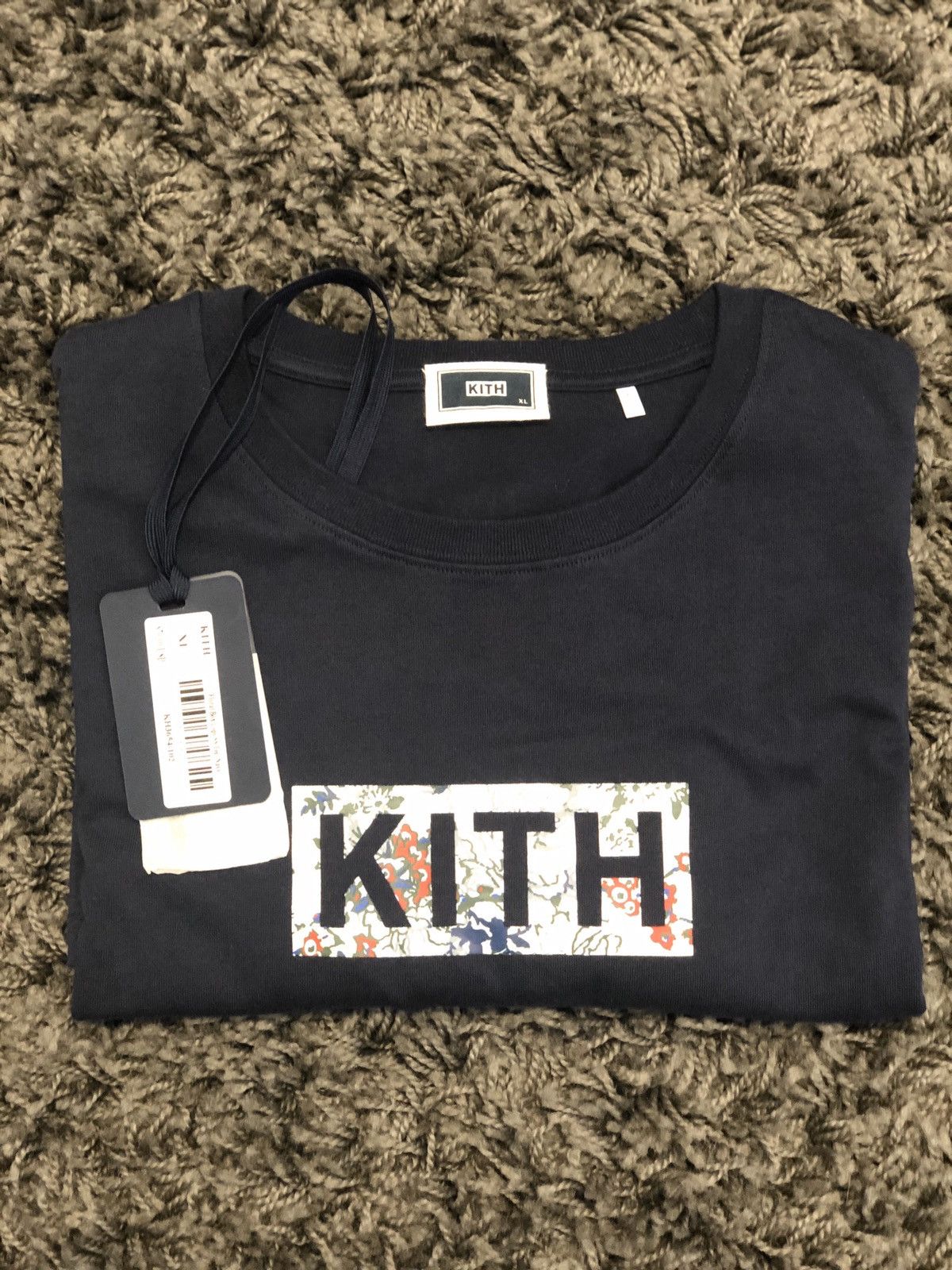 Kith Kith Floral Box Logo Tee Navy | Grailed 
