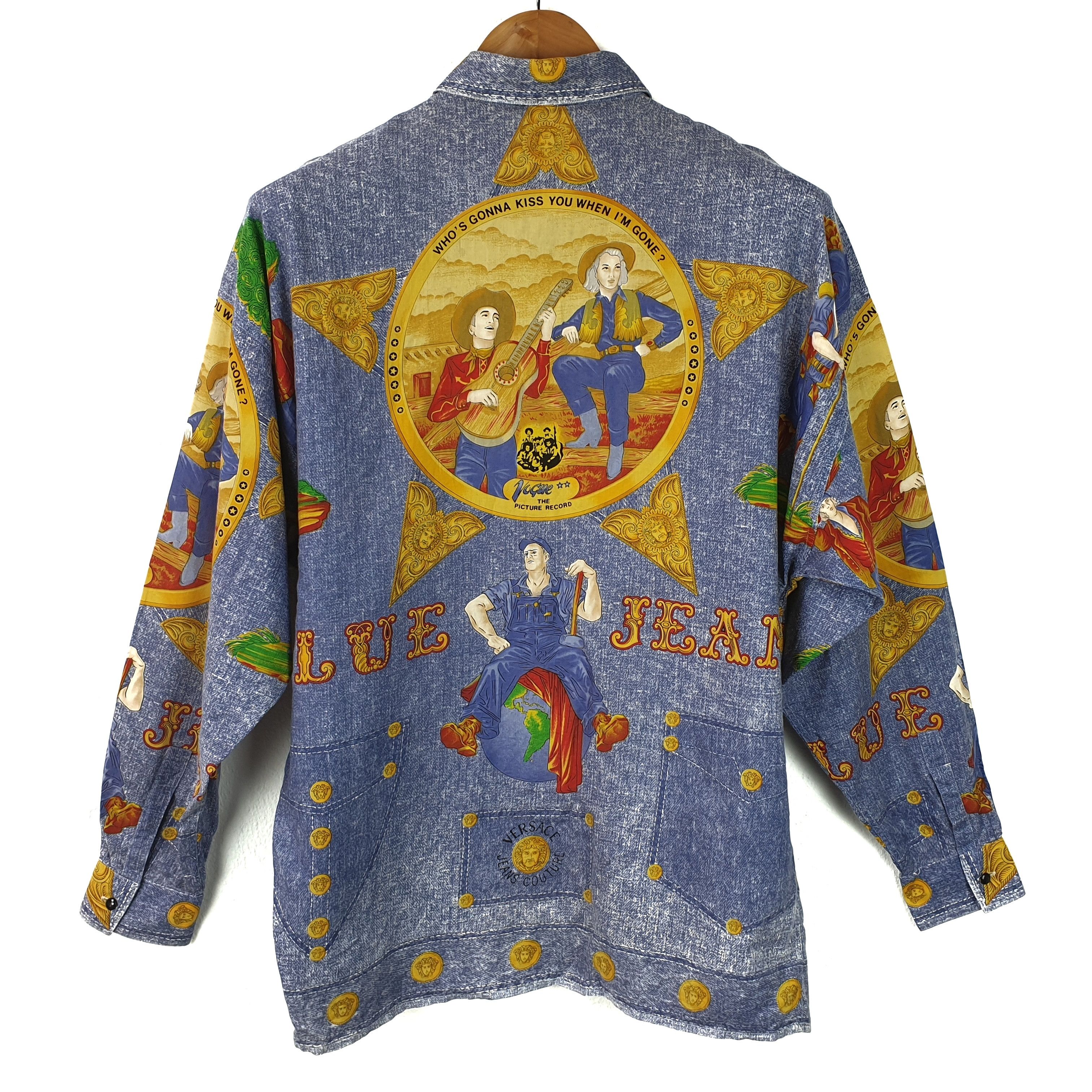 Versace Gianni Versace Blue Jeans Baroque Oxfords Buttondown