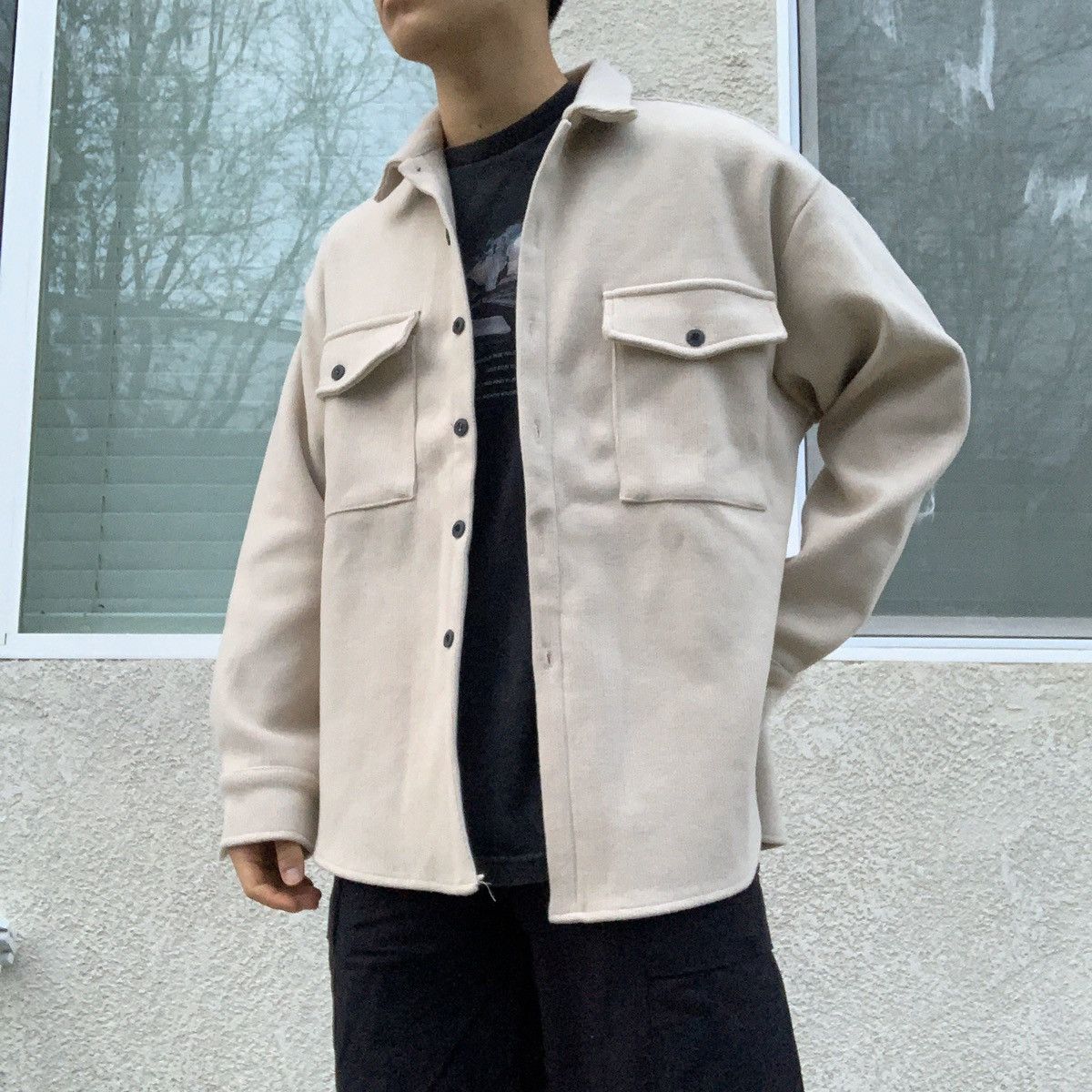Vintage Jun Manner Homme Cream cotton knitwear jacket Large | Grailed 