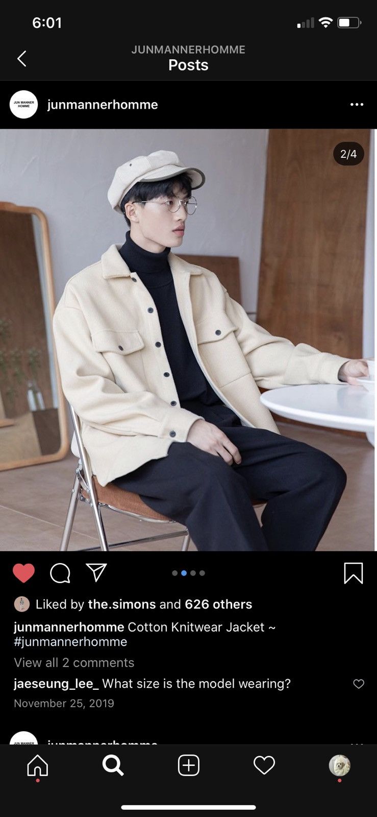 Vintage Jun Manner Homme Cream cotton knitwear jacket Large | Grailed 