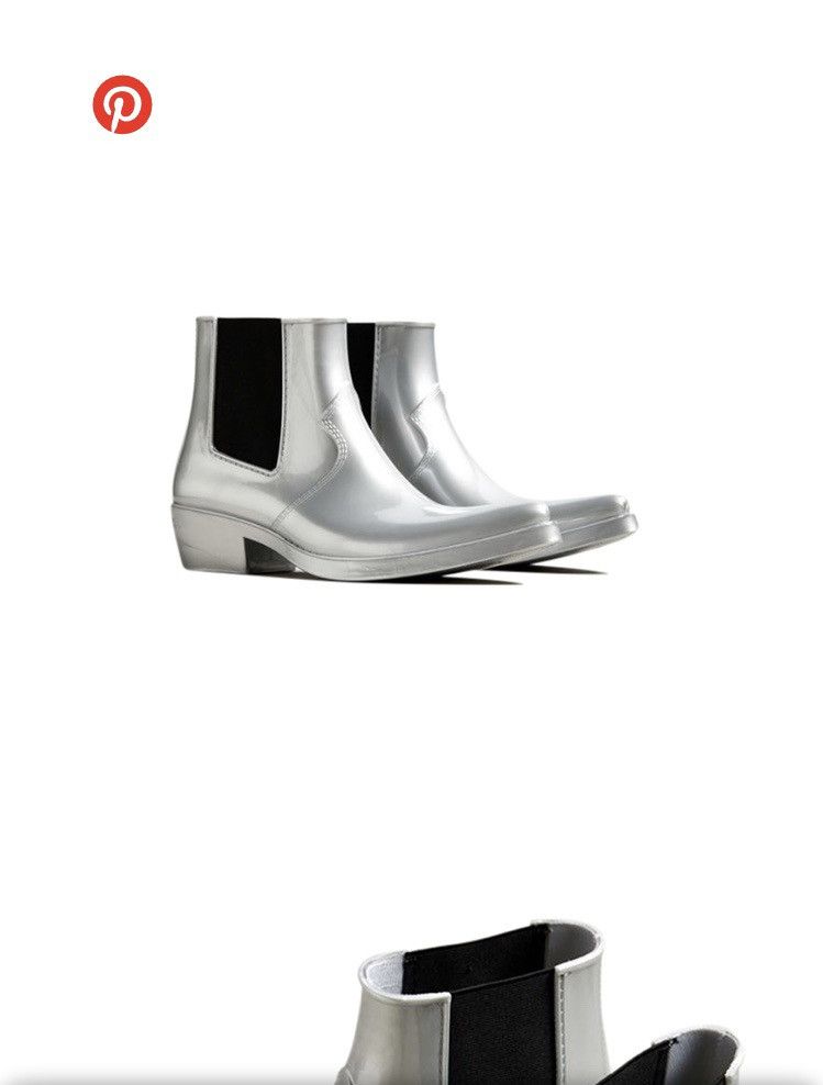 Calvin Klein Calvin Klein Mens Cole Metallic Rubber Boots Silver Grailed