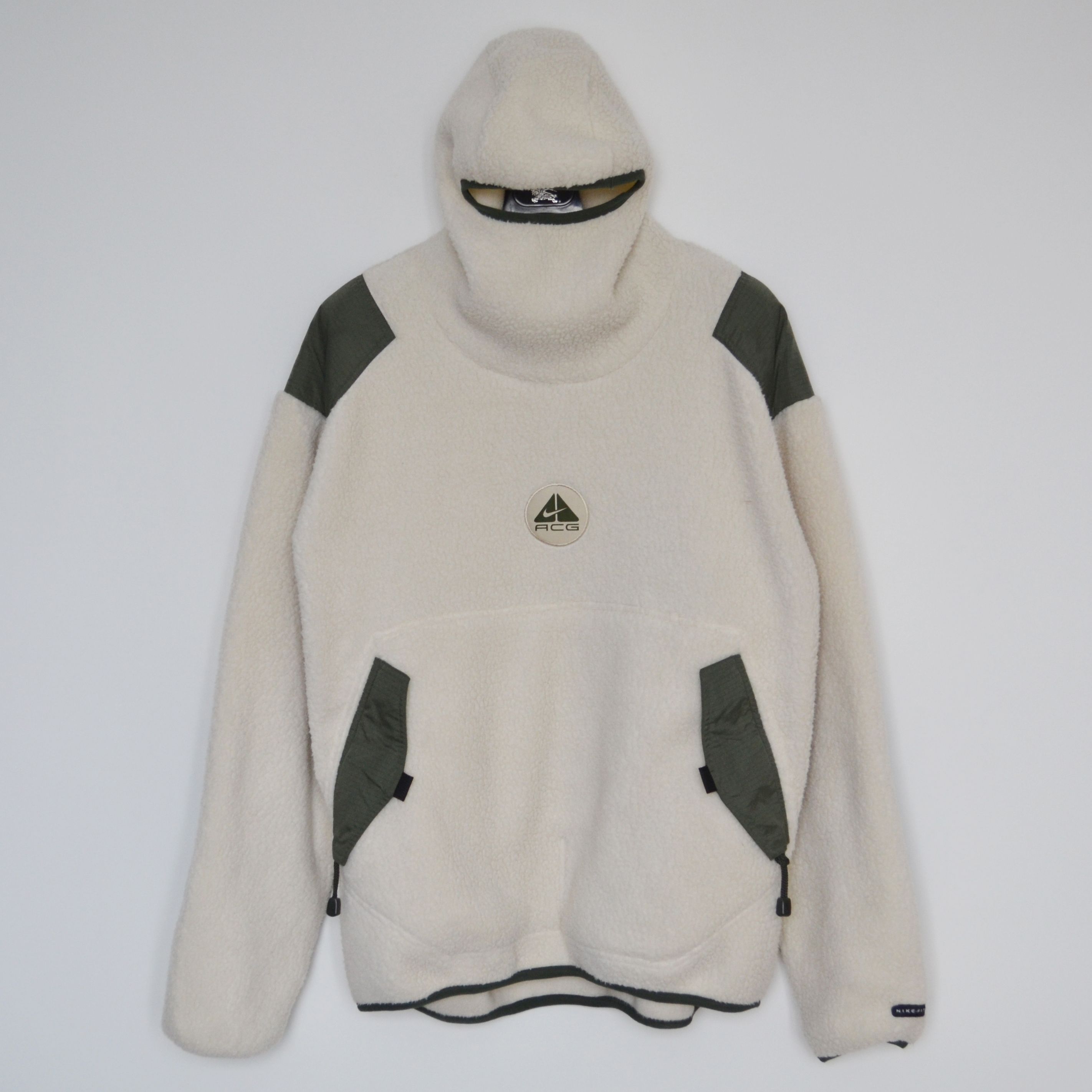 Nike ninja mask fleece sherpa anorak hoodie with nylon details Size US L / EU 52-54 / 3 - 1 Preview