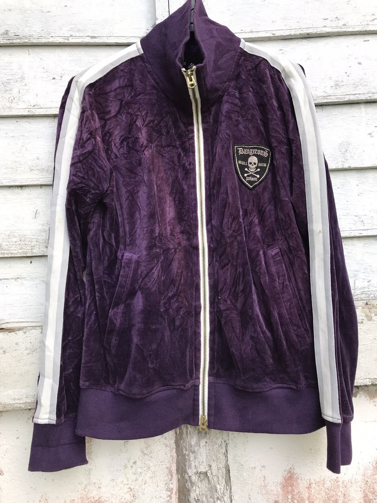 PPFM SKULL ROCK YELLOW RIOT VELVET DESIGN TRACK TOP Menswear