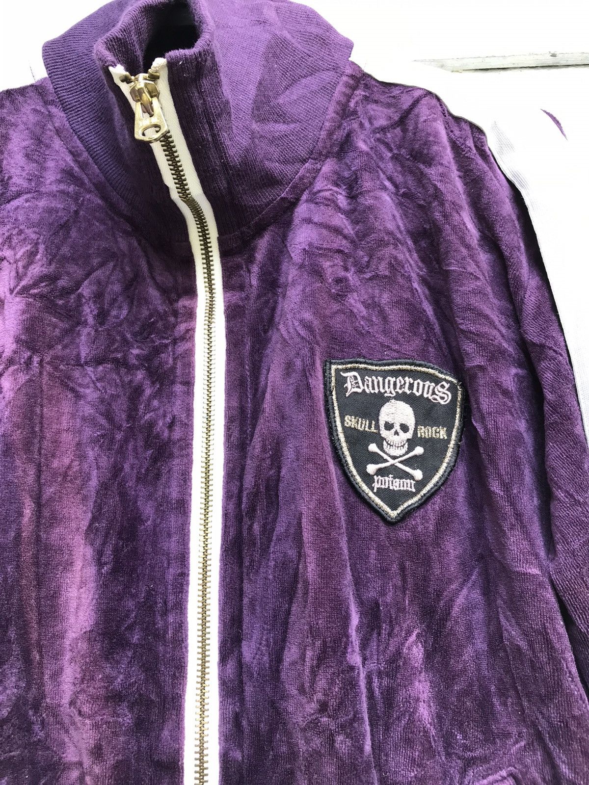 PPFM SKULL ROCK YELLOW RIOT VELVET DESIGN TRACK TOP Menswear