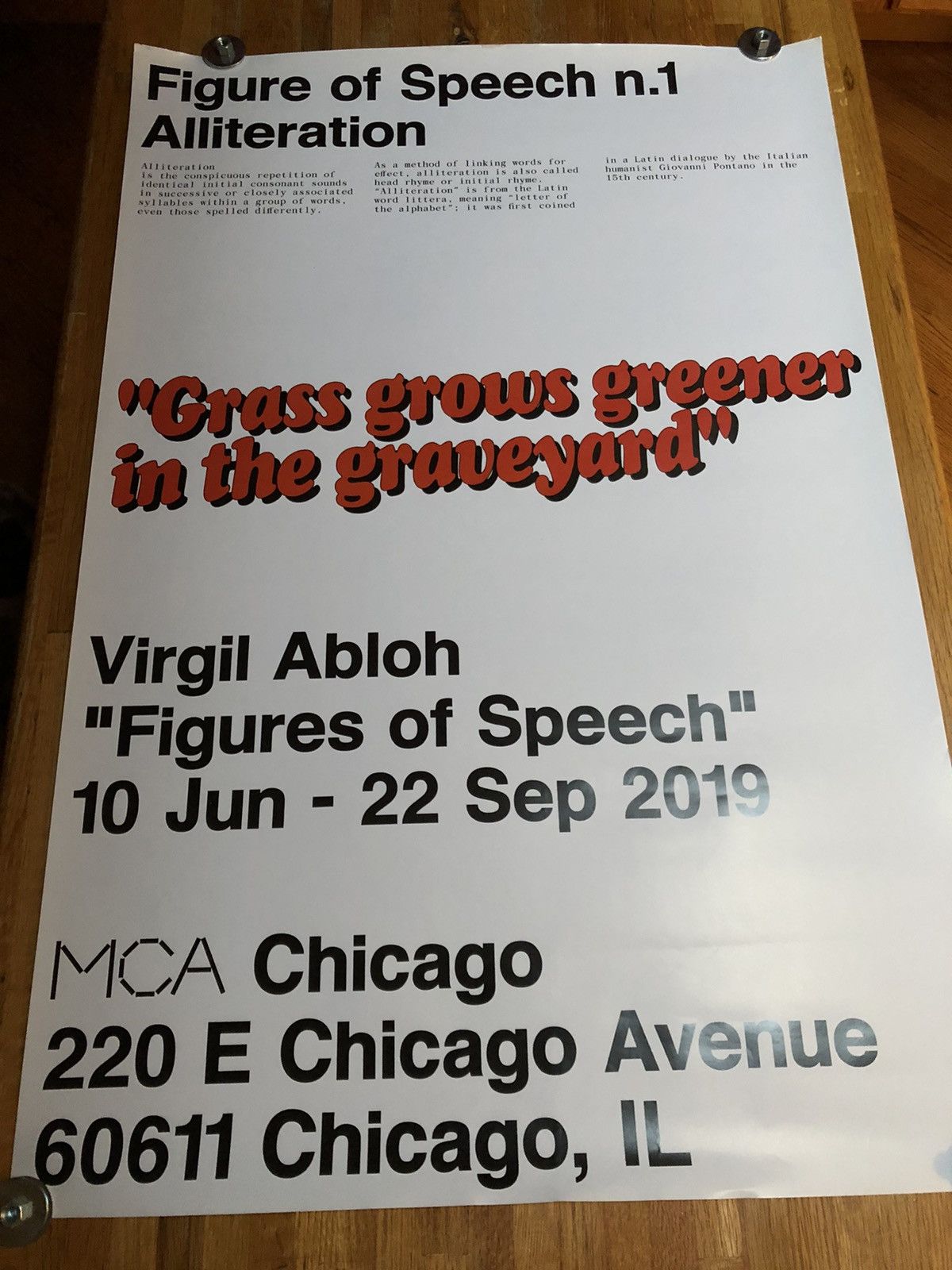 Virgil Abloh Figures newest of Speech MCA Poster Simile