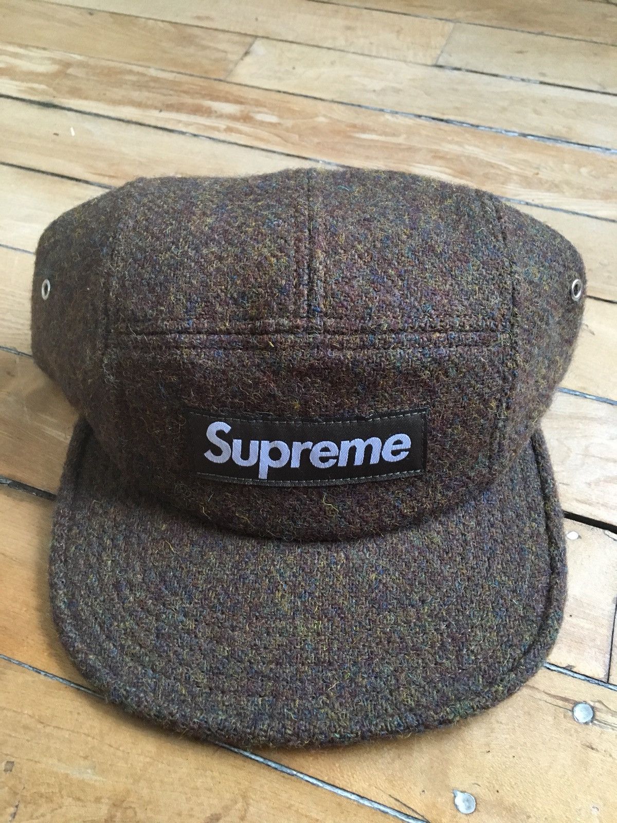 supreme harris tweed camp cap