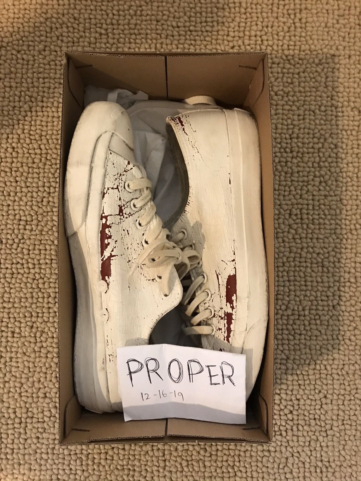 CONVERSE X MAISON MARGIELA JACK PURCELL WHITE/RED SZ 9