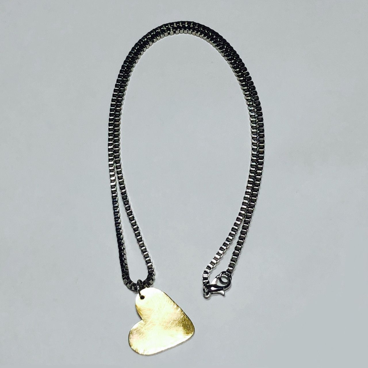 Comme des Garcons Silver Black CDG Heart Necklace Grailed