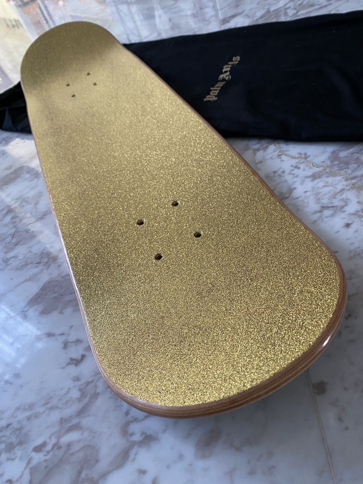 Palm Angels New Palm Angels Sparking Gold Skateboard Deck Similar Amiri Size ONE SIZE - 1 Thumbnail