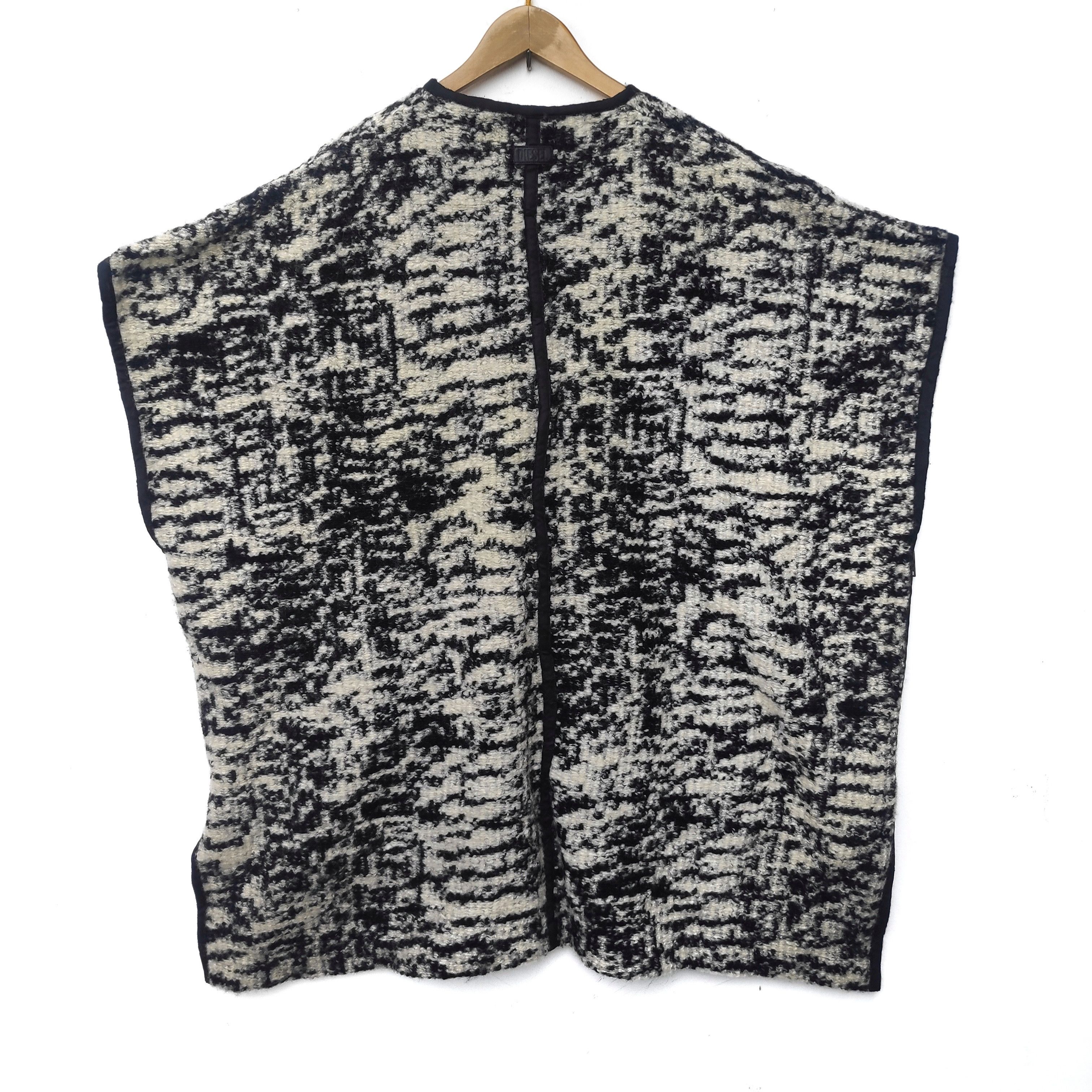 Diesel × Vintage DIESEL SHORT SLEEVE OUTER WEAR WOOL Italy Ivory Black Size US M / EU 48-50 / 2 - 2 Thumbnail