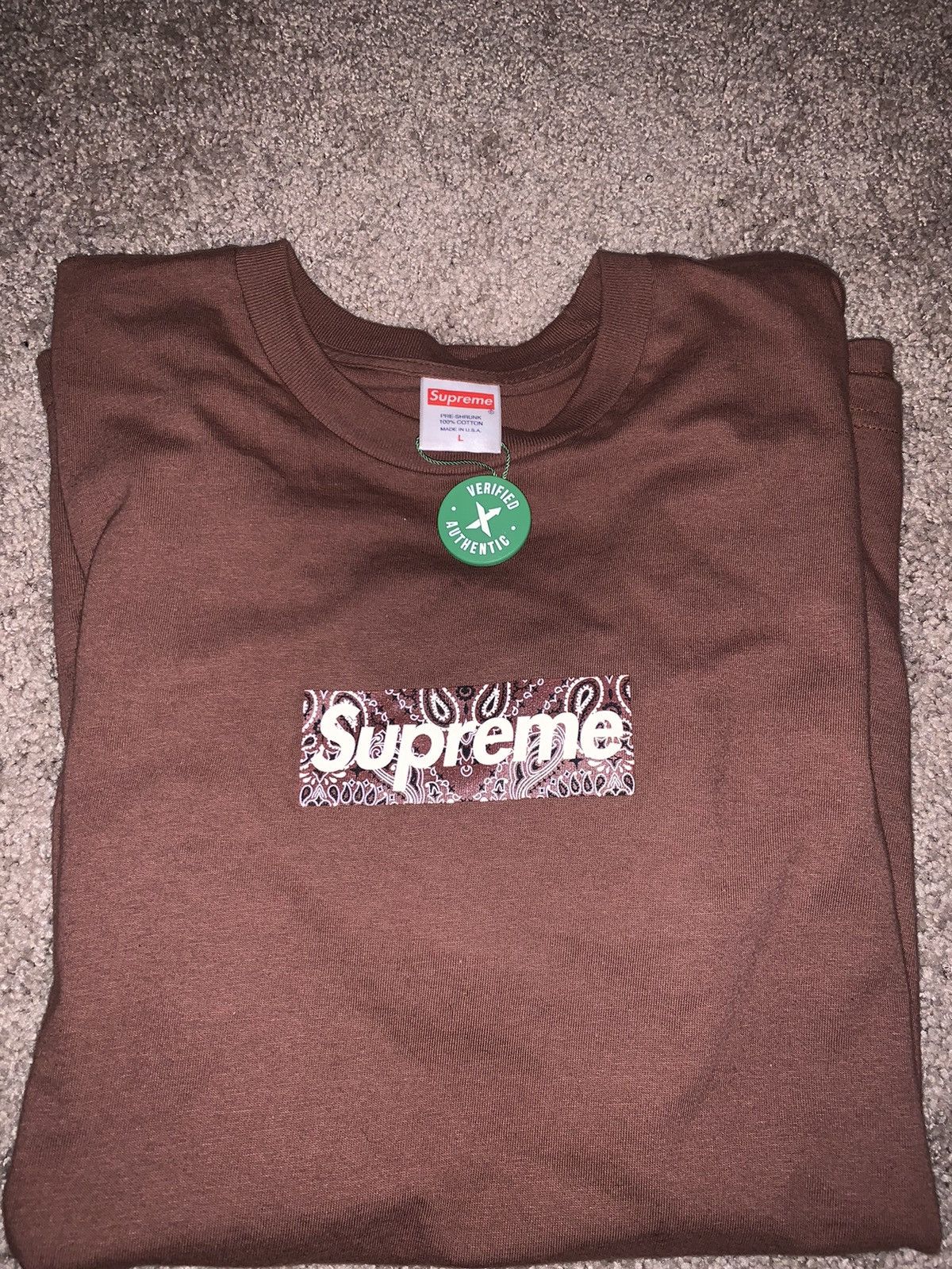 Supreme Brown Bandana Box Logo Tee | Grailed