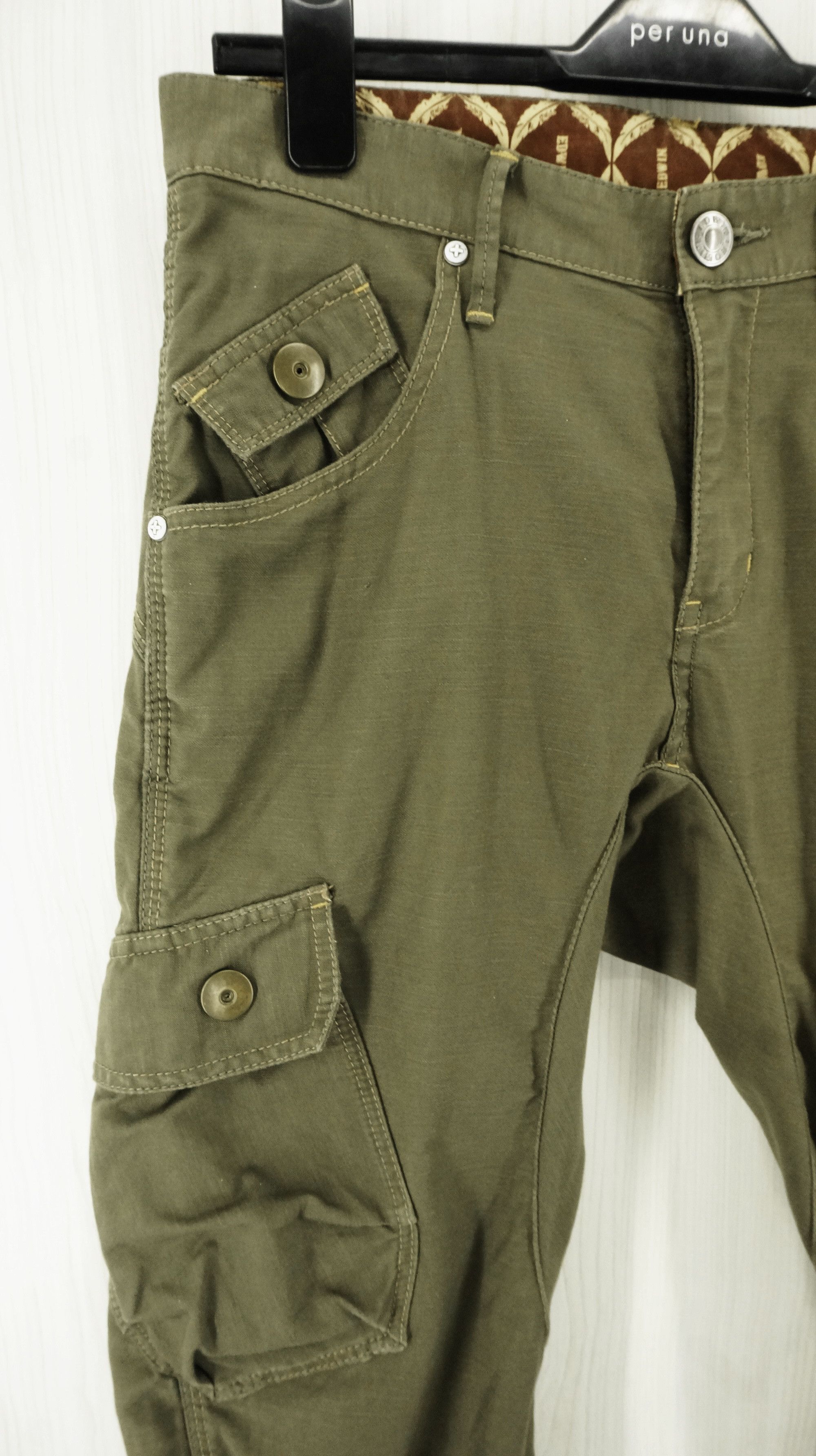 Edwin EDWIN Army Vintage Military Tactical Parachute Cargo Pants Size US 29 - 3 Thumbnail