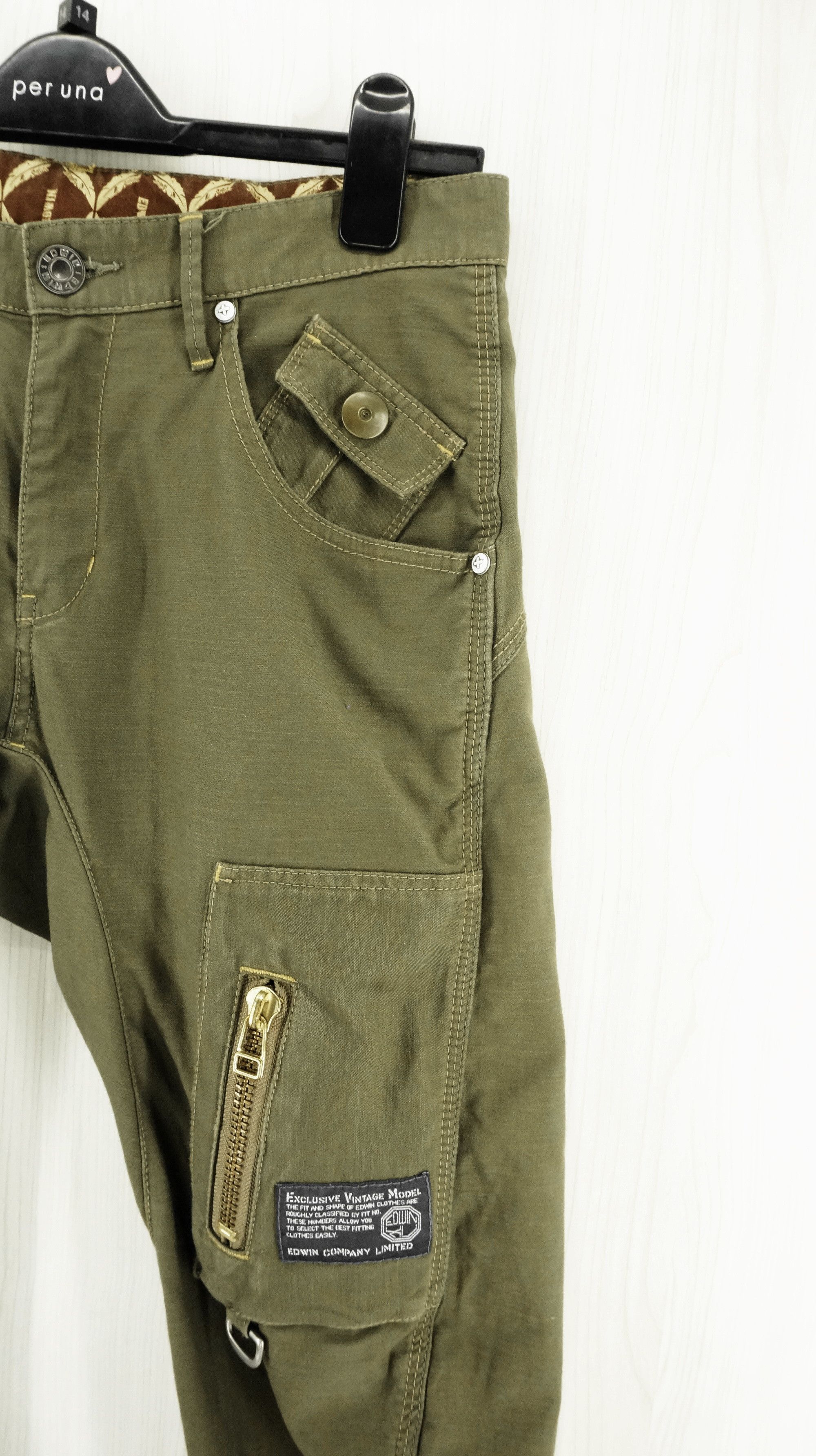 Edwin EDWIN Army Vintage Military Tactical Parachute Cargo Pants Size US 29 - 4 Thumbnail