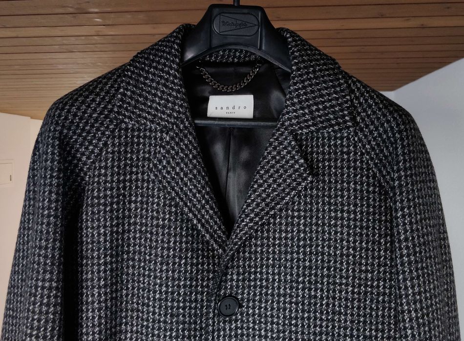 Sandro Mac Tweed Cashmere Coat S Made In France | Grailed