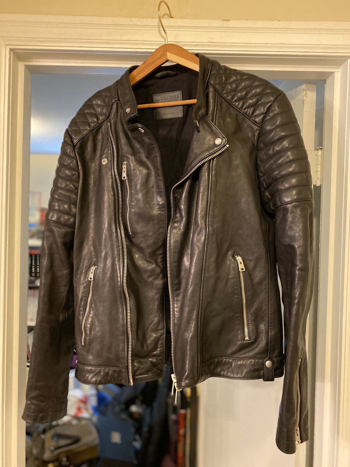 Allsaints Sarls Leather Biker Jacket Grailed