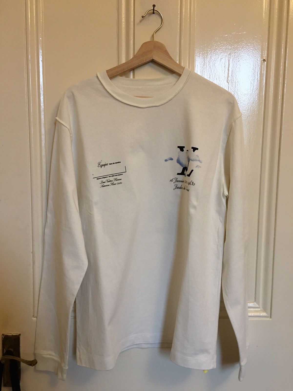 LOUIS VUITTON X OFFWHITE Virgil Abloh 2020 Unisex 100% Premium Cotton White  T-shirt LV T-shirt Off-white T