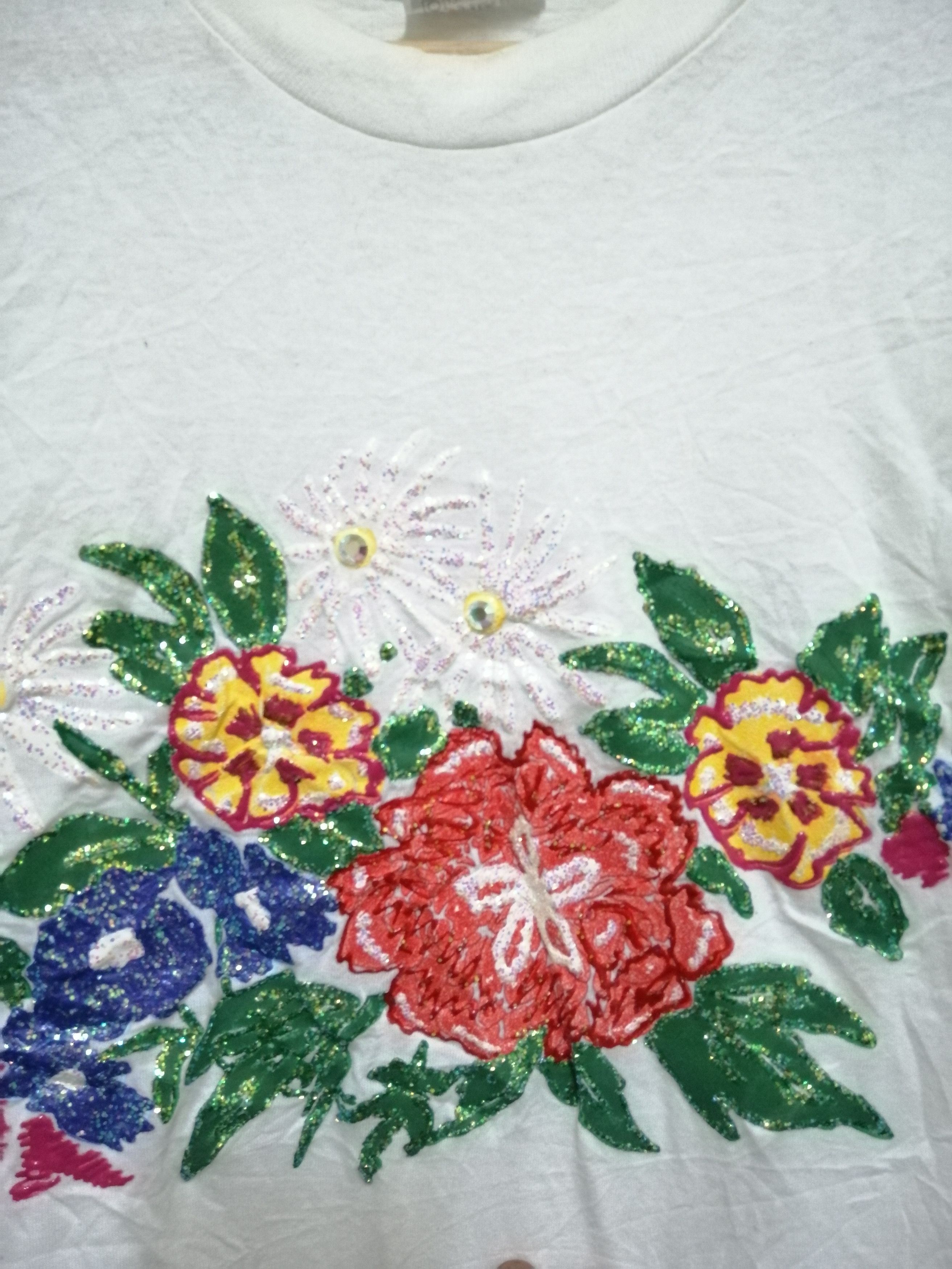 Arts & Science × Hanes Vintage 80s Flowers Tshirt Art Design Size XL Size US M / EU 48-50 / 2 - 2 Thumbnail