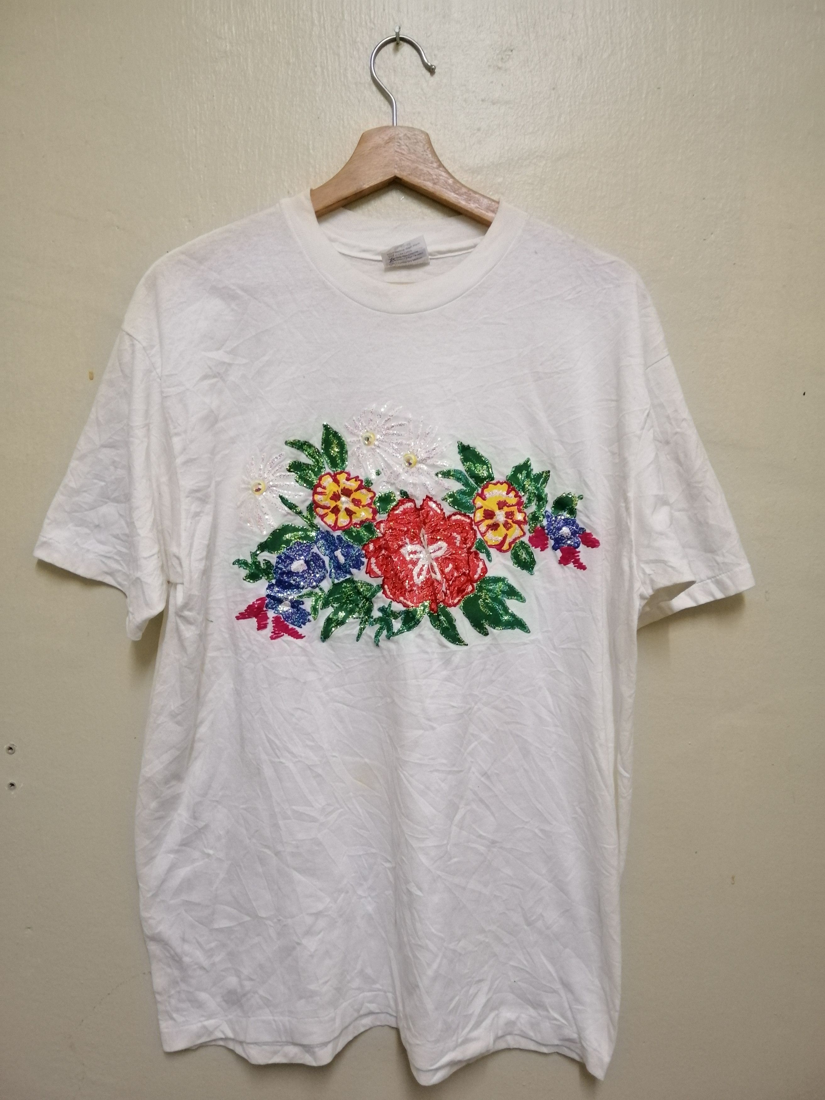 Arts & Science × Hanes Vintage 80s Flowers Tshirt Art Design Size XL Size US M / EU 48-50 / 2 - 4 Thumbnail