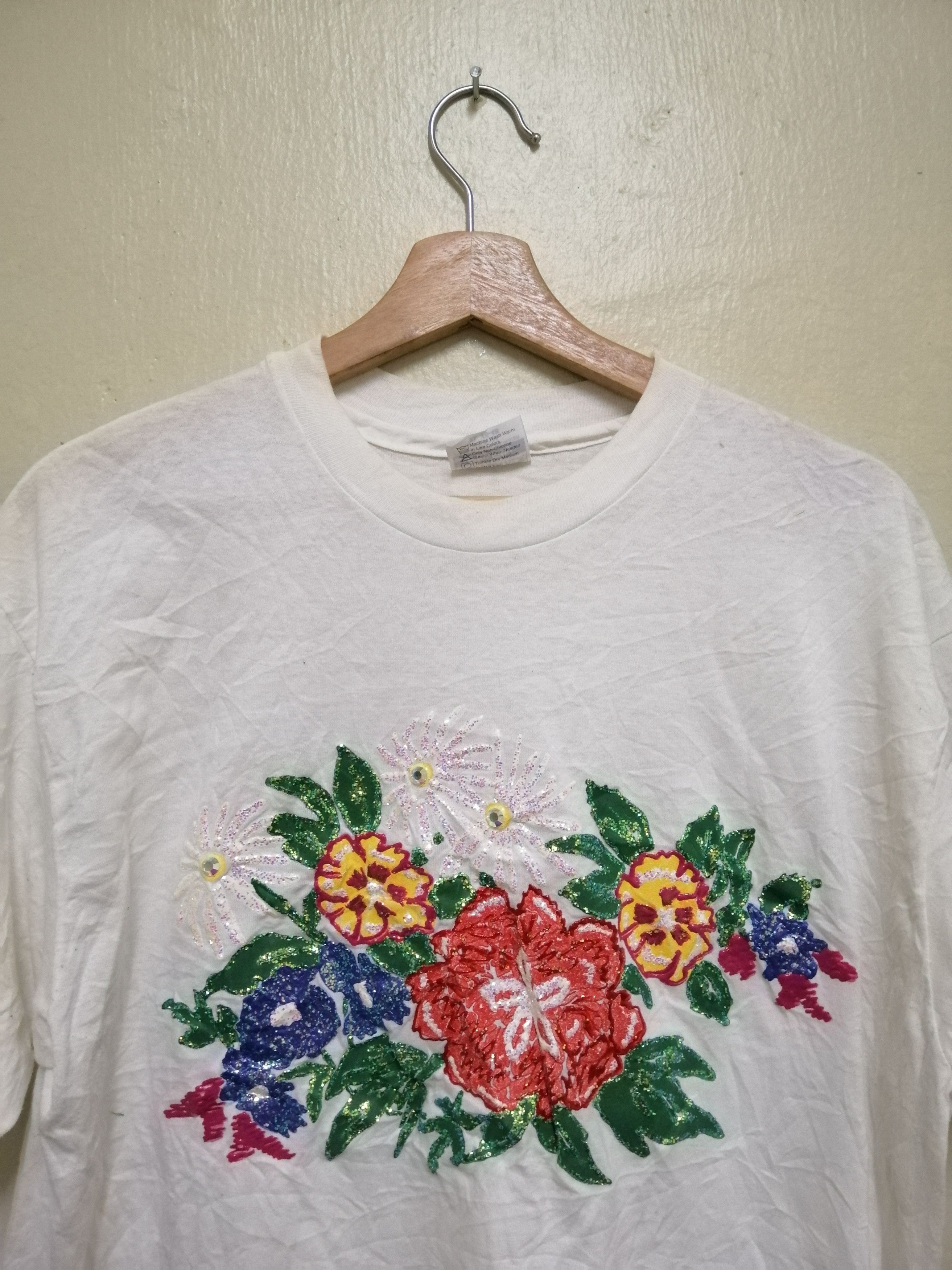 Arts & Science × Hanes Vintage 80s Flowers Tshirt Art Design Size XL Size US M / EU 48-50 / 2 - 1 Thumbnail