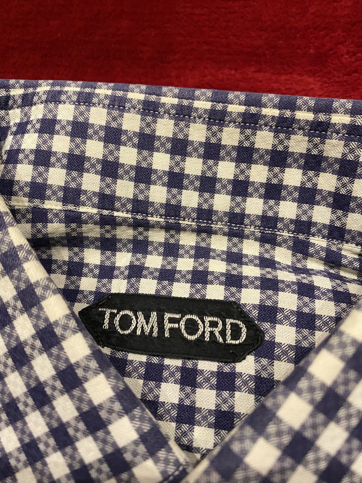Tom Ford Tom Ford Blue White Graphic Cotton Shirt Size US M / EU 48-50 / 2 - 4 Thumbnail