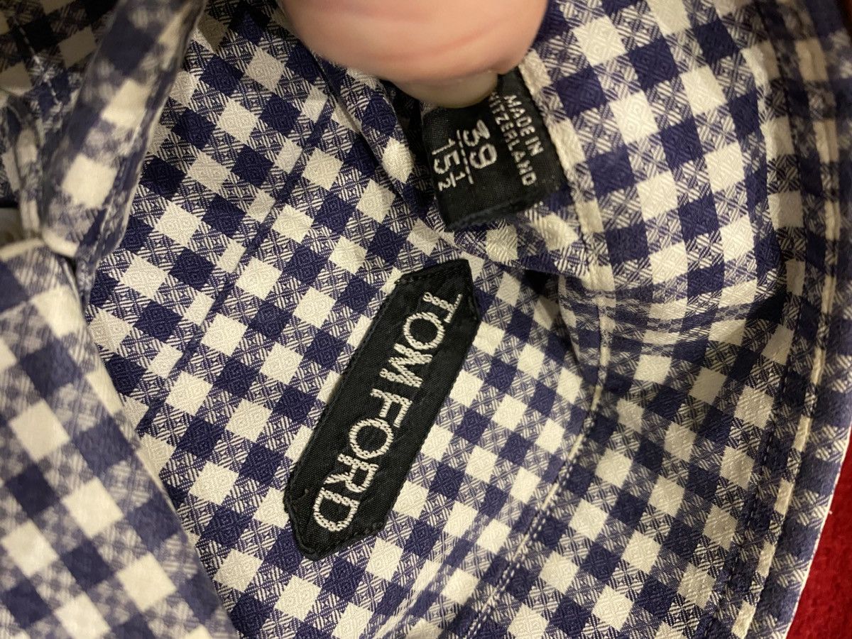 Tom Ford Tom Ford Blue White Graphic Cotton Shirt Size US M / EU 48-50 / 2 - 7 Thumbnail