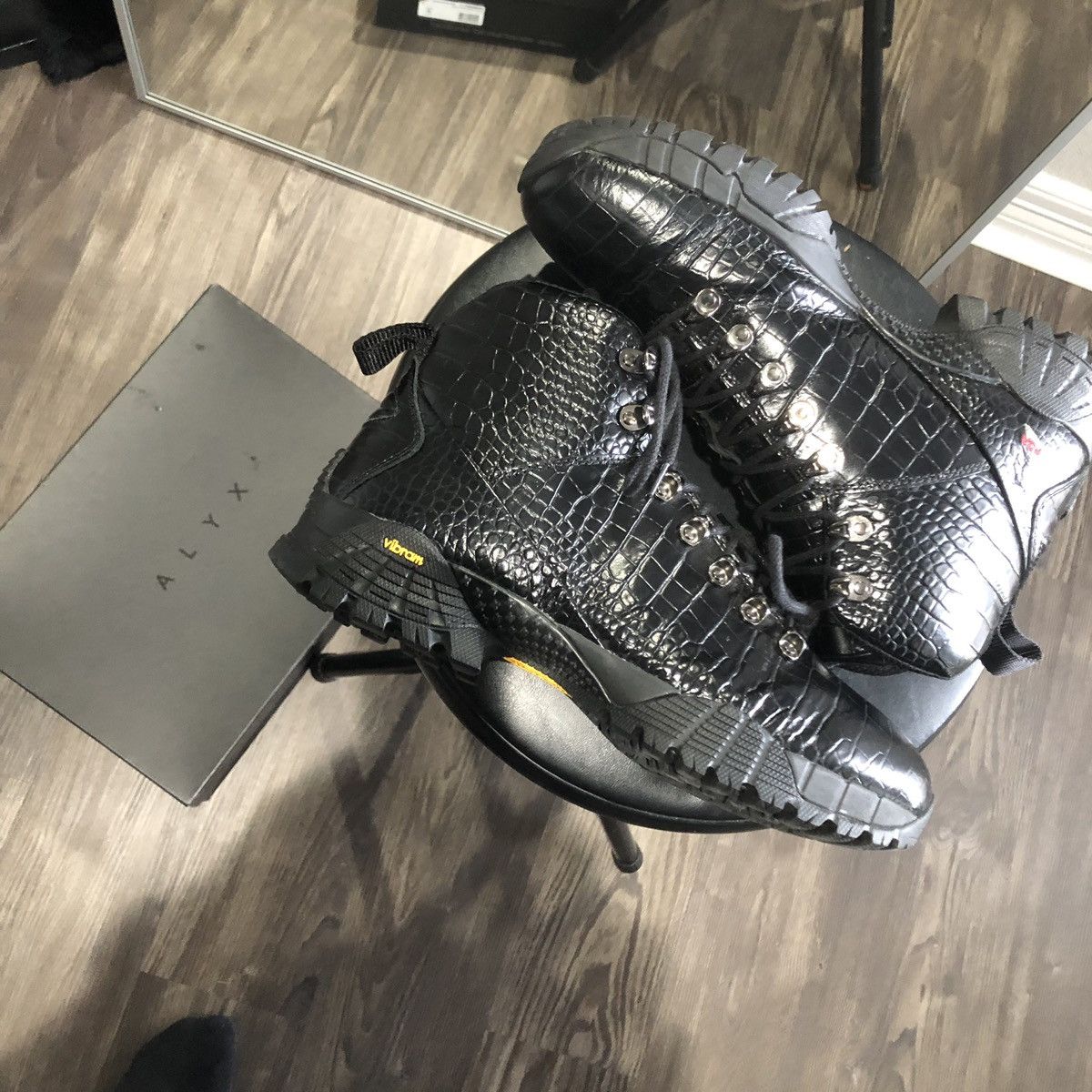 Alyx ALYX x ROA BLACK CROCODILE HIKING BOOT | Grailed
