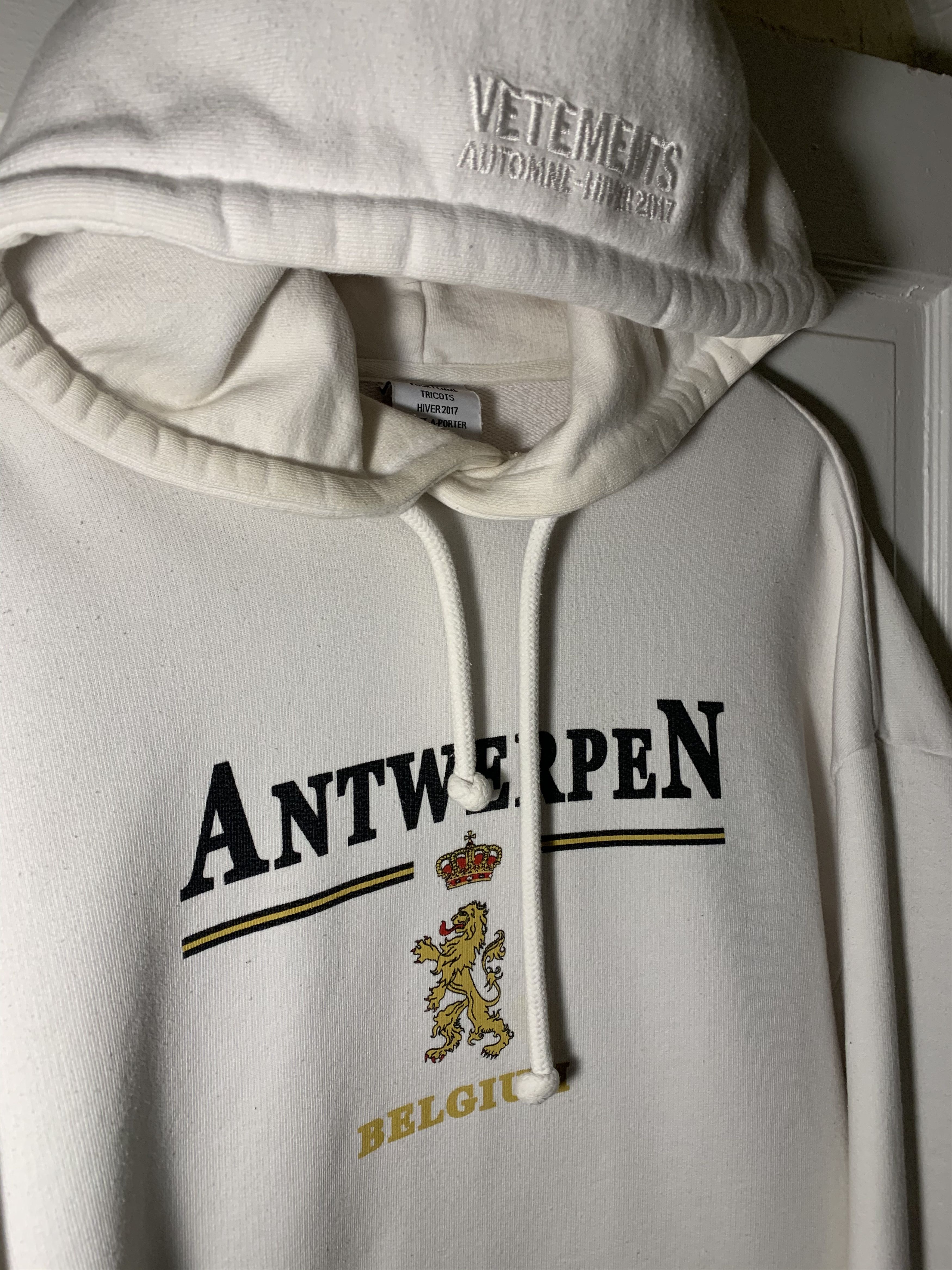 トップス VETEMENTS antwerp hoodie Buy VETEMENTS men grey antwerp deconstructed hoodie for $458