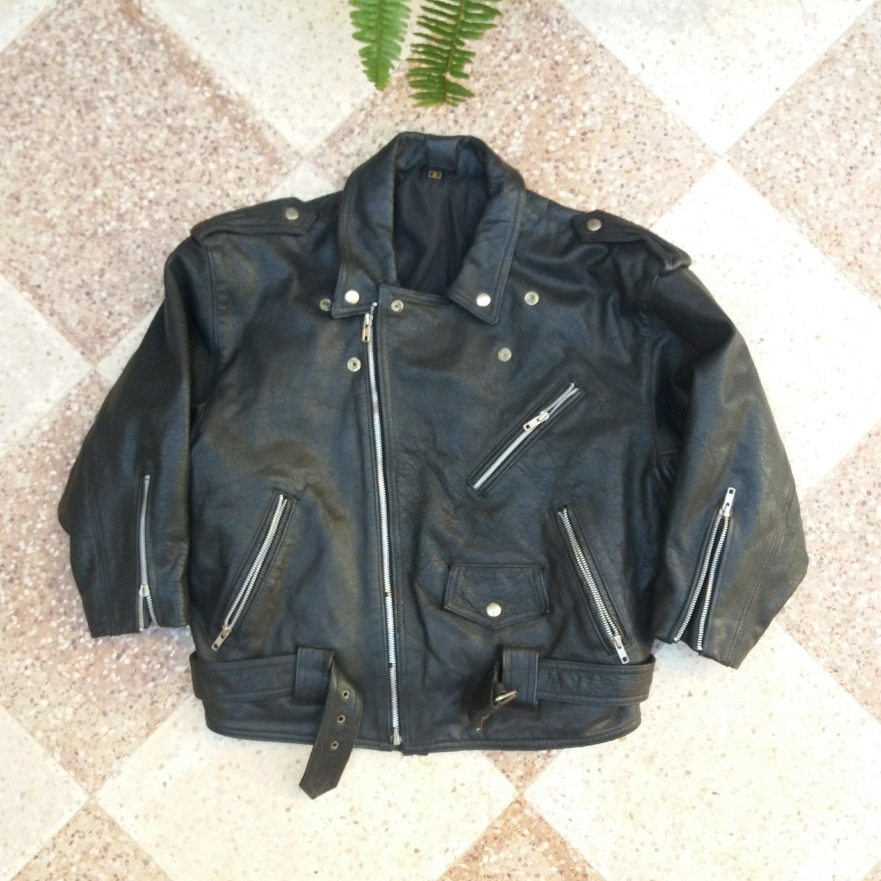 Vintage 80's Echtes Leder Genuine Leather Jacket Size L