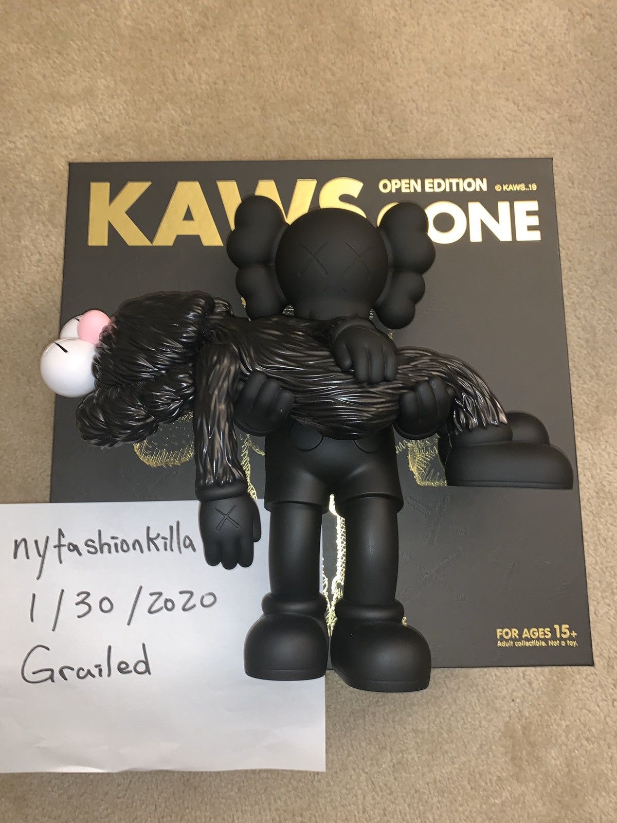 Kaws Kaws Gone Figure Black Grailed