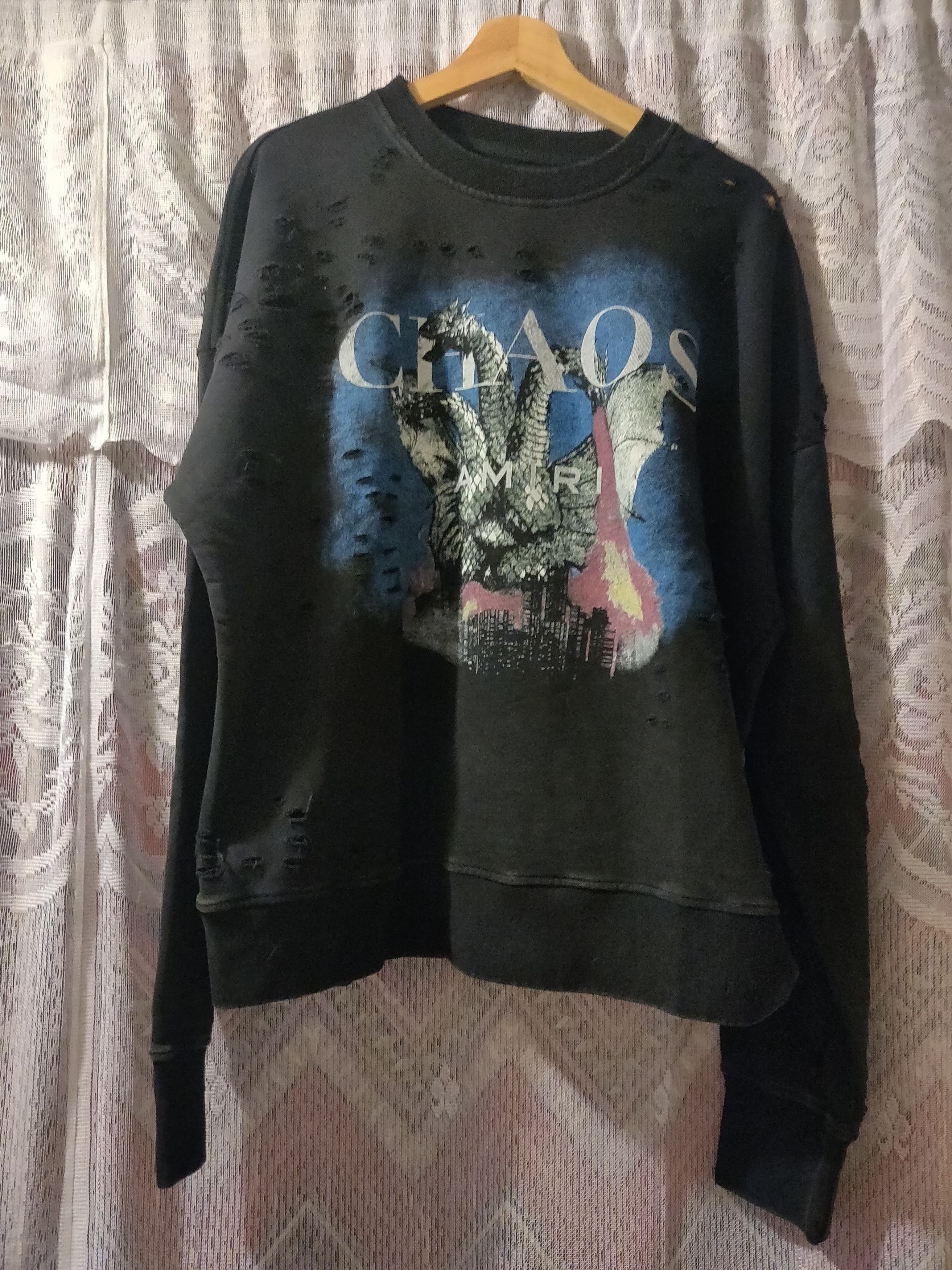 Amiri Amiri Chaos City Sweater Dragon | Grailed