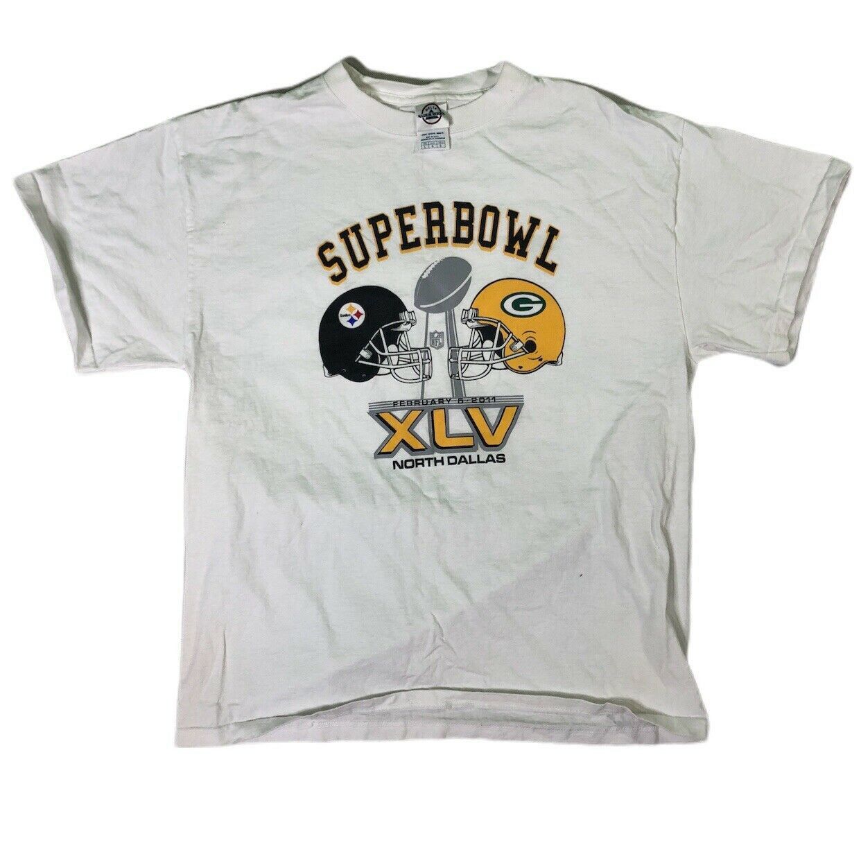 Vintage Green Bay Packers Super Bowl XLV 45 Roster T Shirt -   Finland