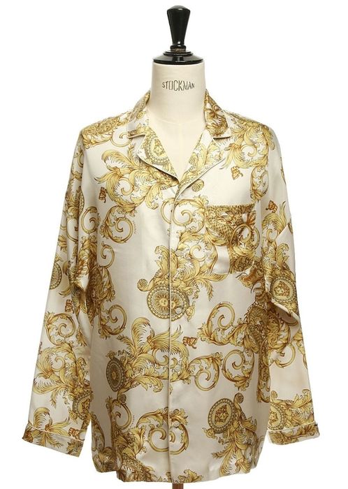 Versace new VERSACE white silk gold oriental dragon baroque printed pyjama shirt top XS Size US XS / EU 42 / 0 - 1 Preview