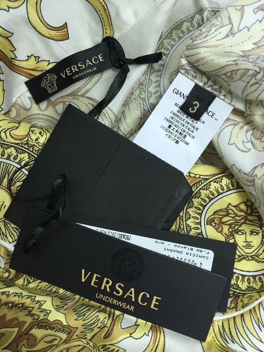 Versace new VERSACE white silk gold oriental dragon baroque printed pyjama shirt top XS Size US XS / EU 42 / 0 - 6 Preview