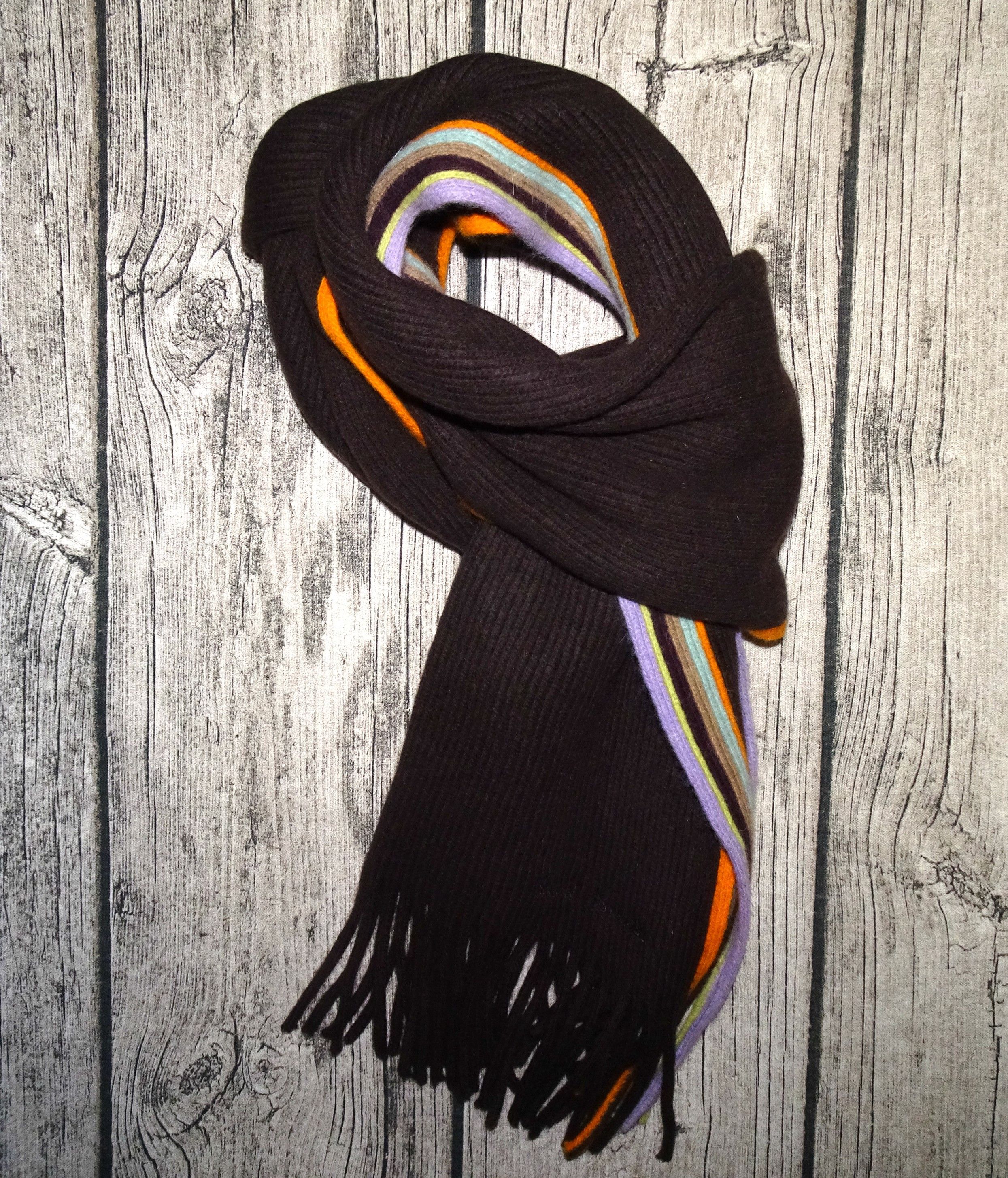 PAUL SMITH MULTI COLOURED FRINGED SCARF
