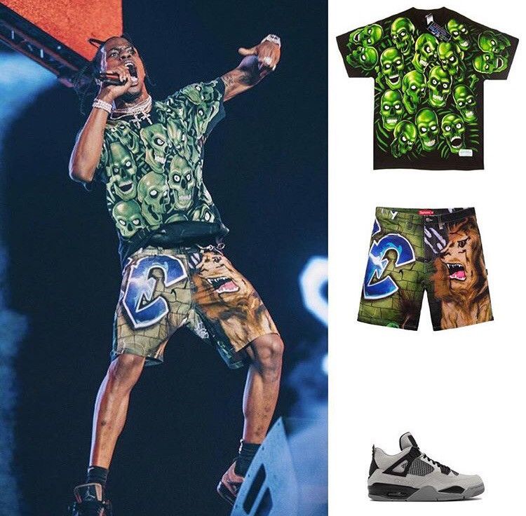 Vtg 1992 Liquid Blue All Over Son of Skull Travis Scott
