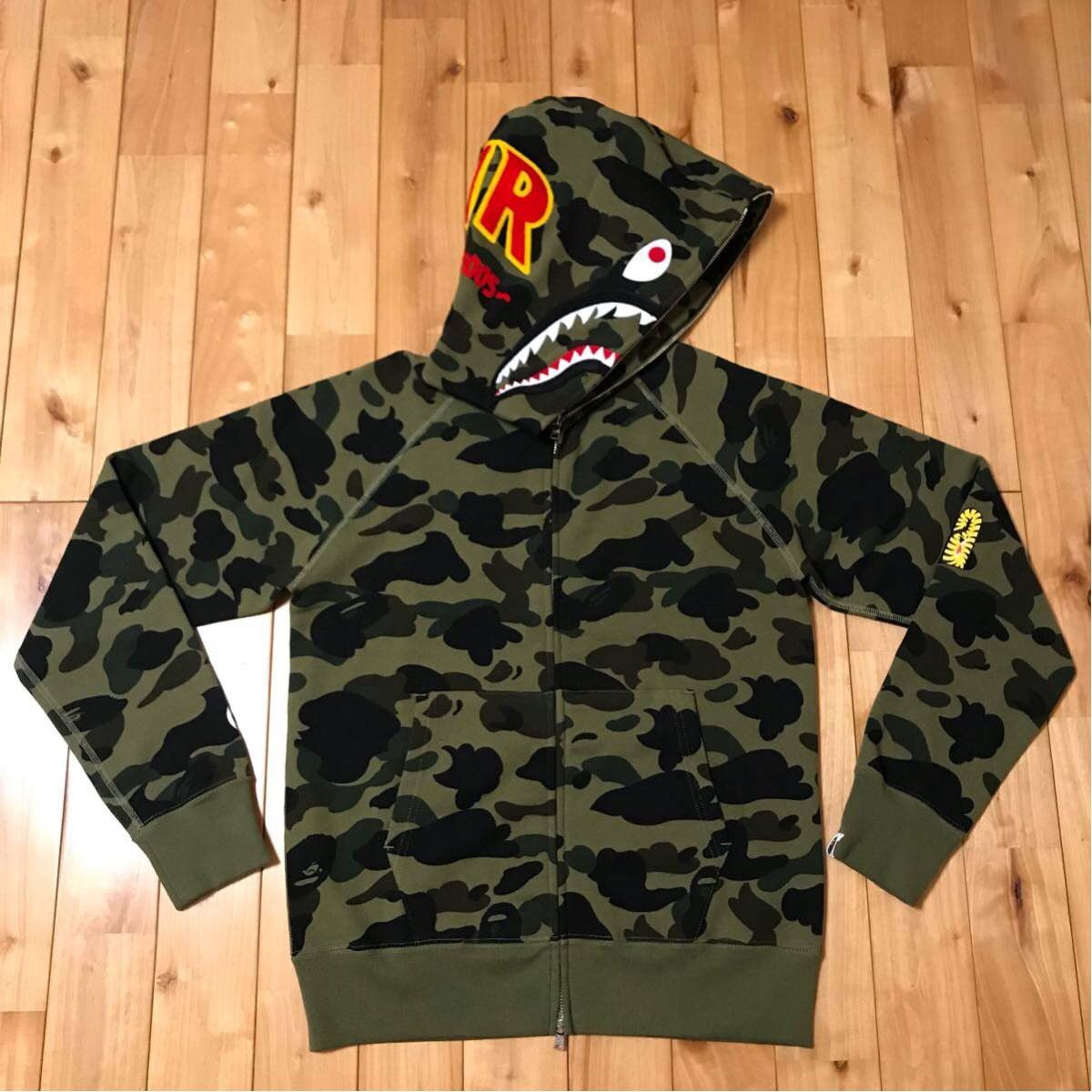 Bape BAPE 1st camo green shark full zip hoodie PONR | Grailed