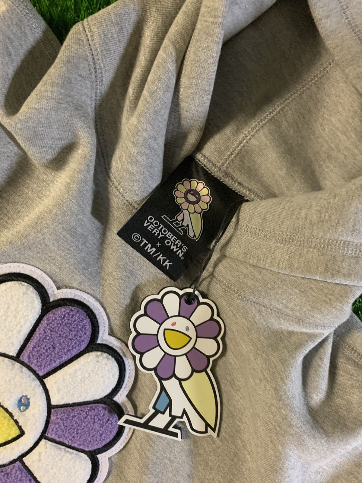 Takashi Murakami x OVO Surplus Flower Owl Hoodie Grey Tops