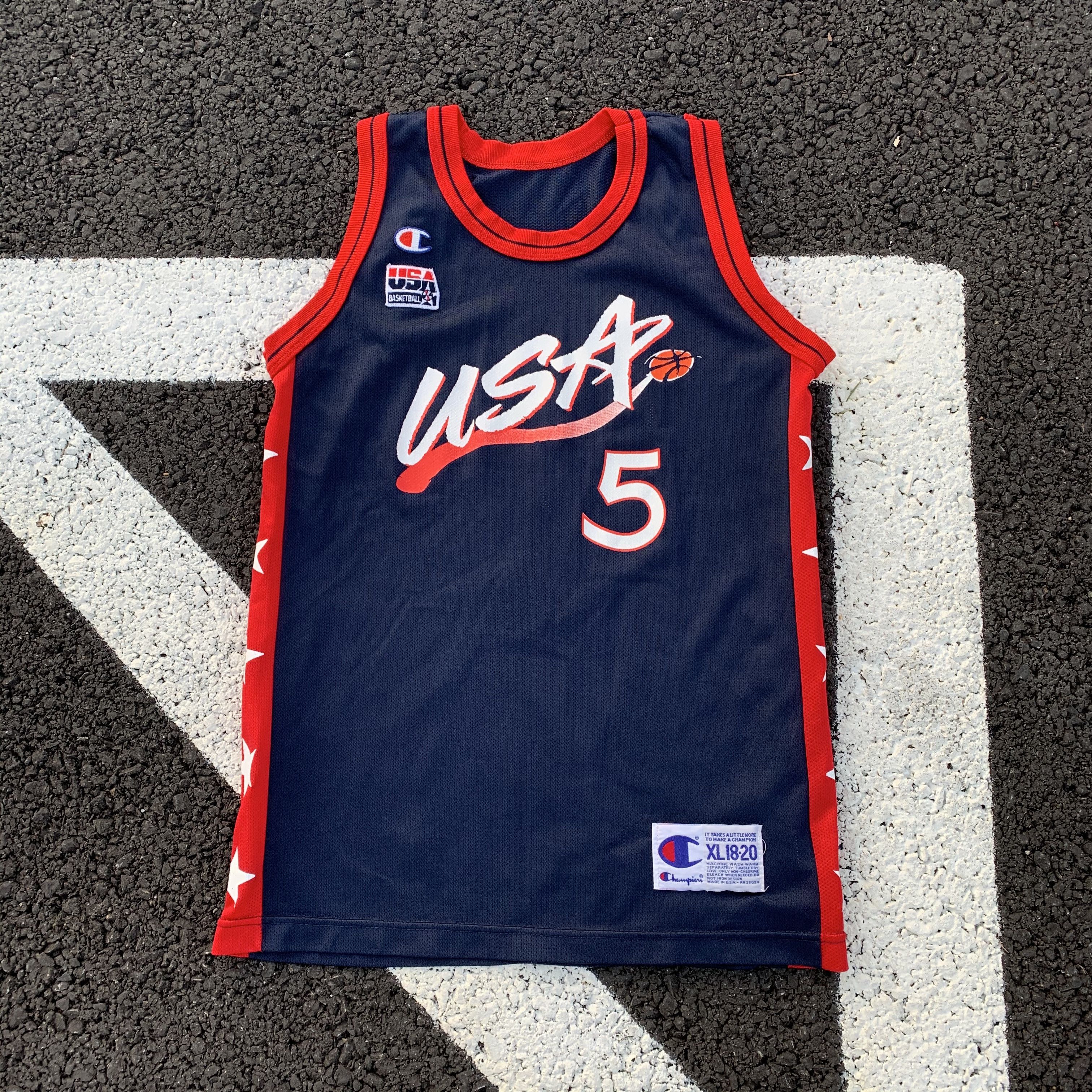 Champion NBA Vintage 90s Grant Hill USA Olympic Team Basketball Jersey VTG Grailed