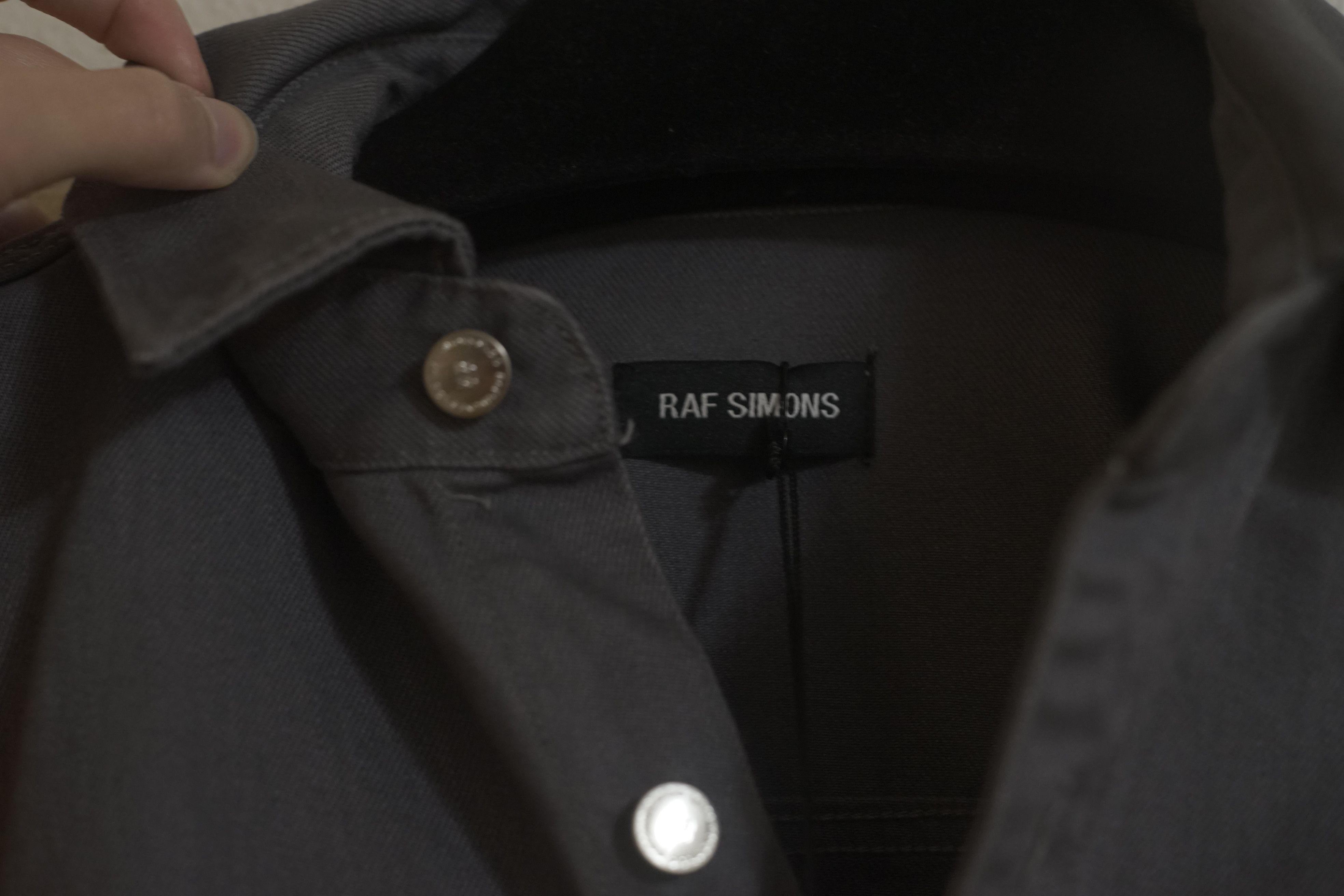 Raf Simons FW18 Oversized Grey Leather Patch Denim Jacket Size US S / EU 44-46 / 1 - 5 Thumbnail
