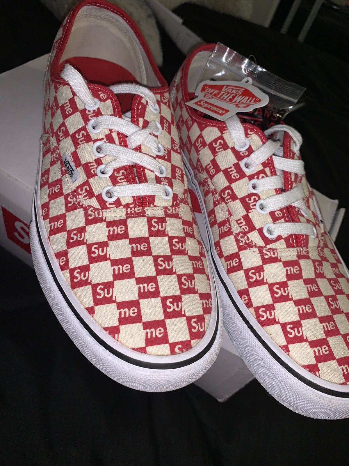x Supreme Authentic Pro “Supreme Checkered Red” low-top sneakers
