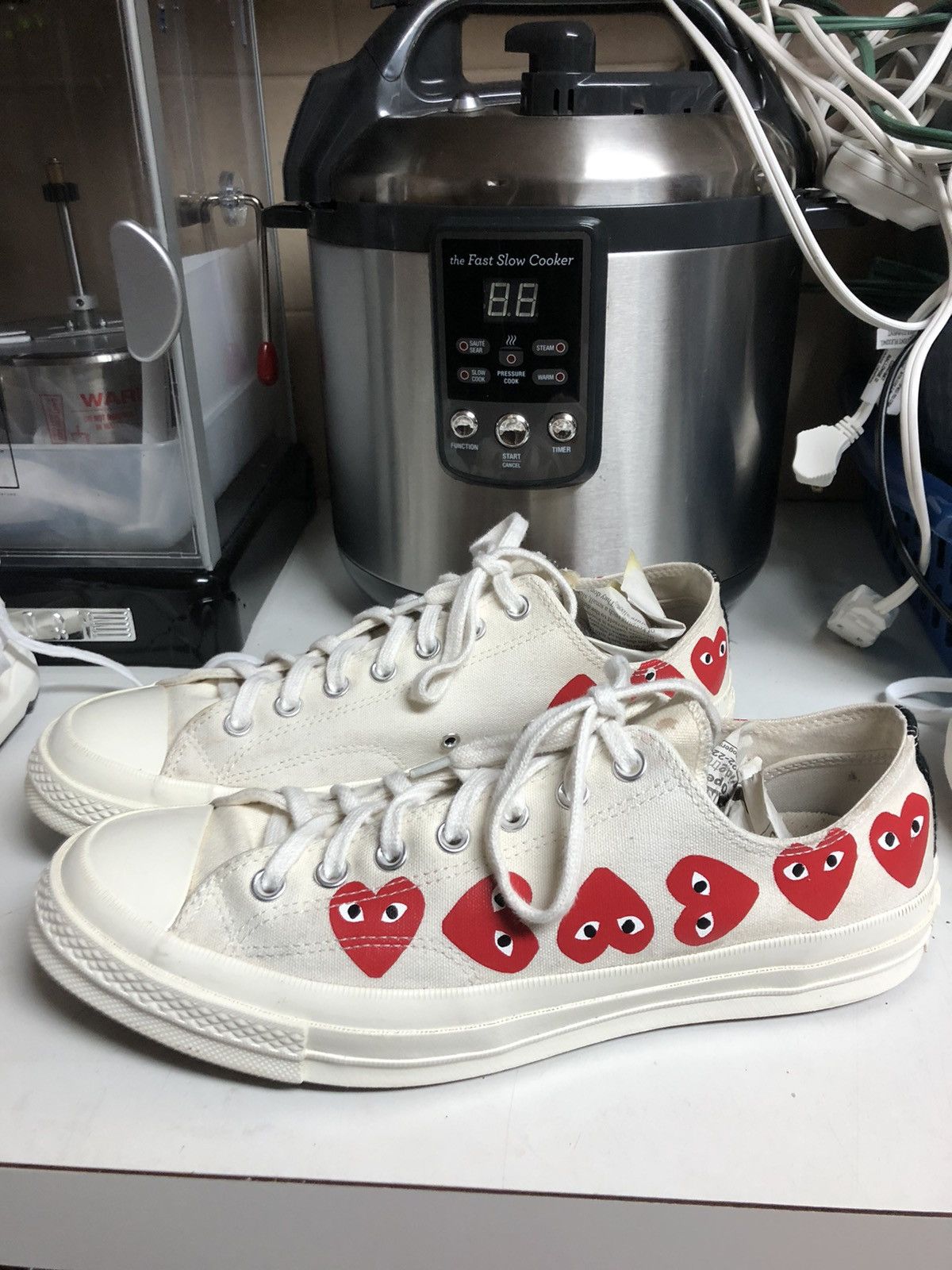 Comme des Garcons Comme Des Garçons x Converse hearts all over sneaker low Size US 11 / EU 44 - 2 Thumbnail