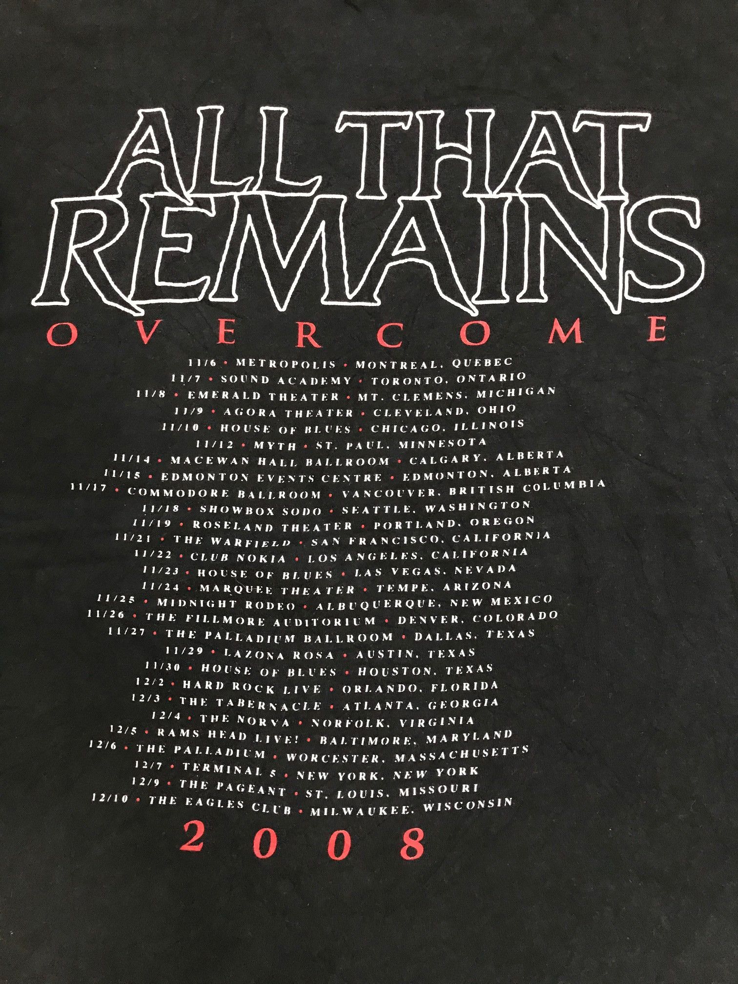 Band Tees Vintage Y2K All That Remains Tour metalcore Heavy metal Size US M / EU 48-50 / 2 - 5 Thumbnail