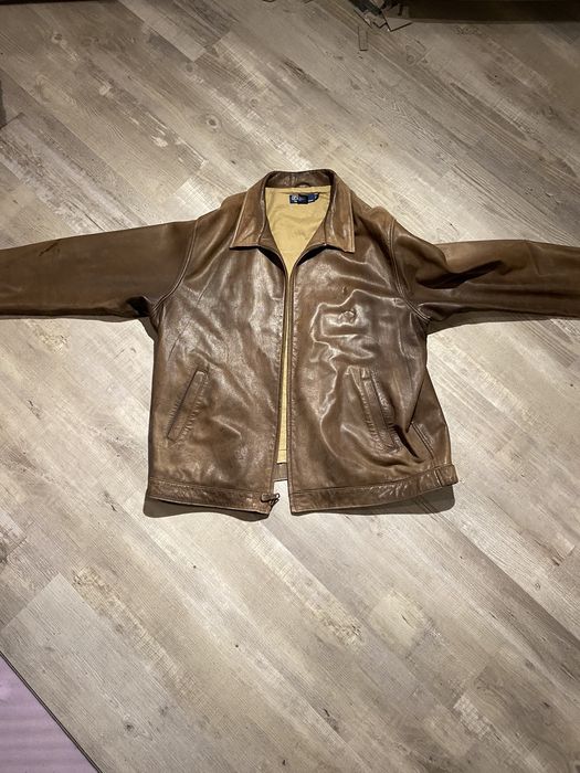 Vintage polo leather discount jacket