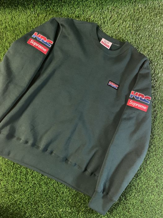 Supreme Supreme Honda Fox Racing Crewneck Dark Green | Grailed